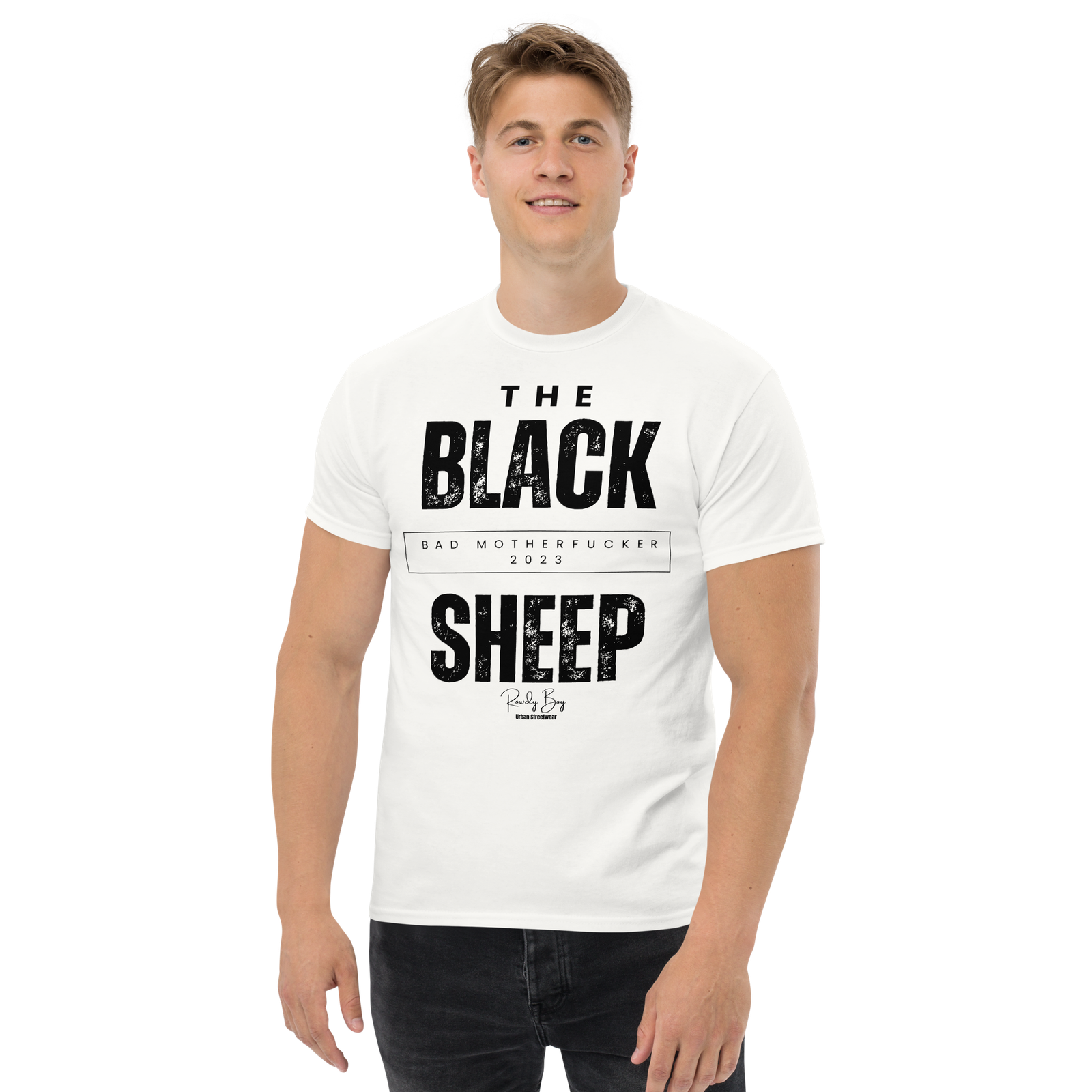 Rowdy Boy "The Black Sheep" (Bad Motherfucker) Unisex Classic Tee - Image 9