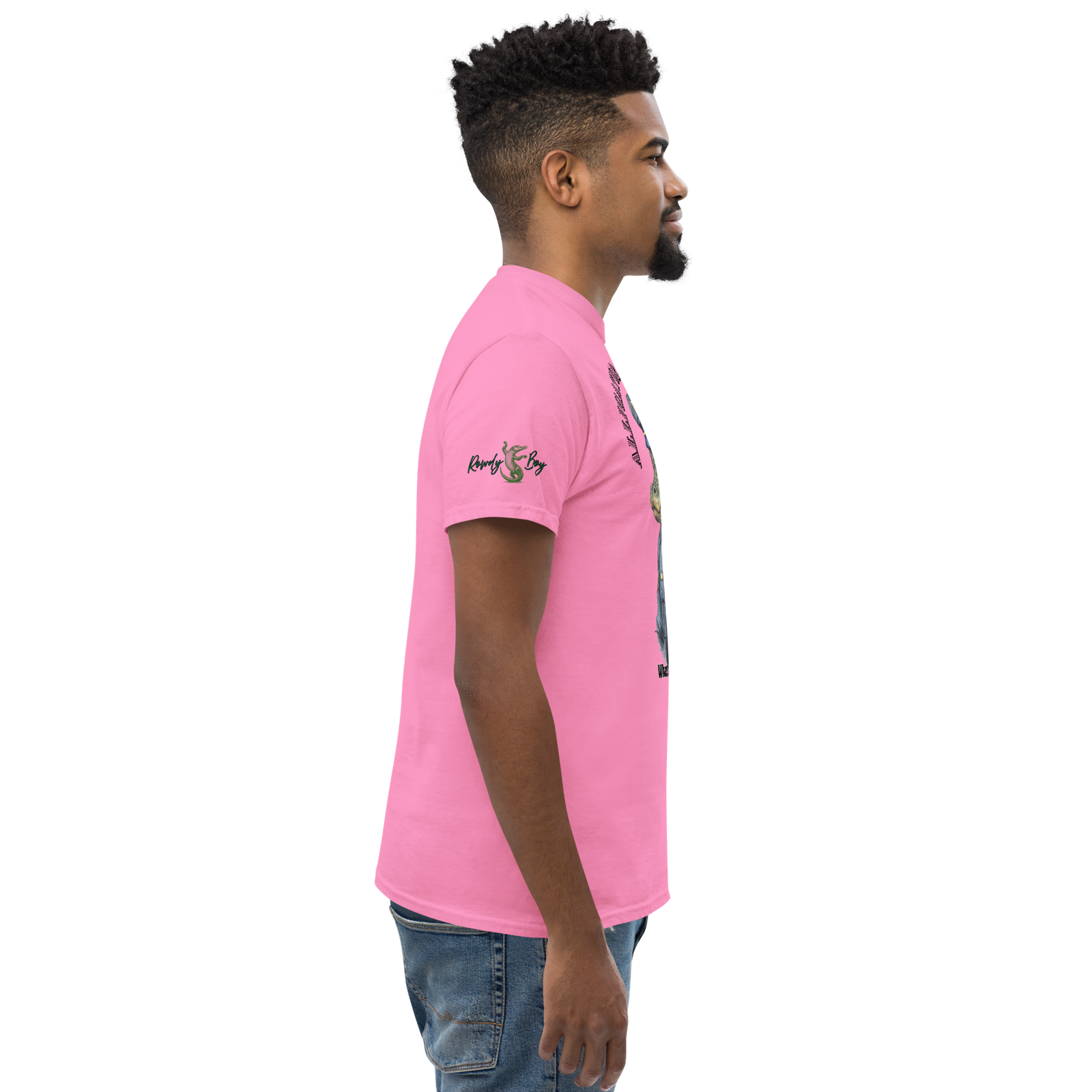 Rowdy Boy "Alligateor Alcatraz???" (What A Great Fuckin Idea!) Unisex Classic Tee - Image 65