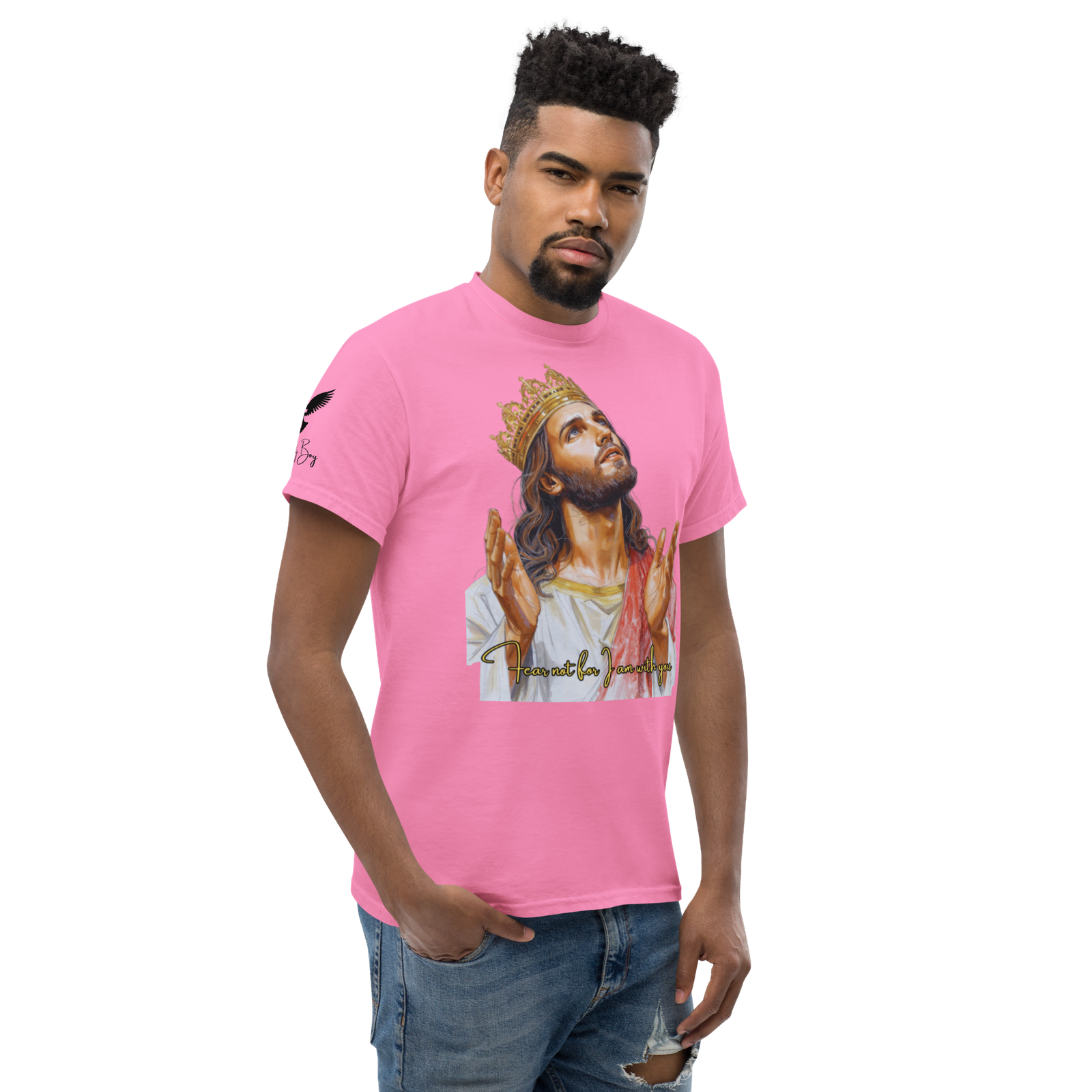 Rowdy Boy "Fear Not For I Am With You" (Jesus) Unisex Classic Tee - Image 96