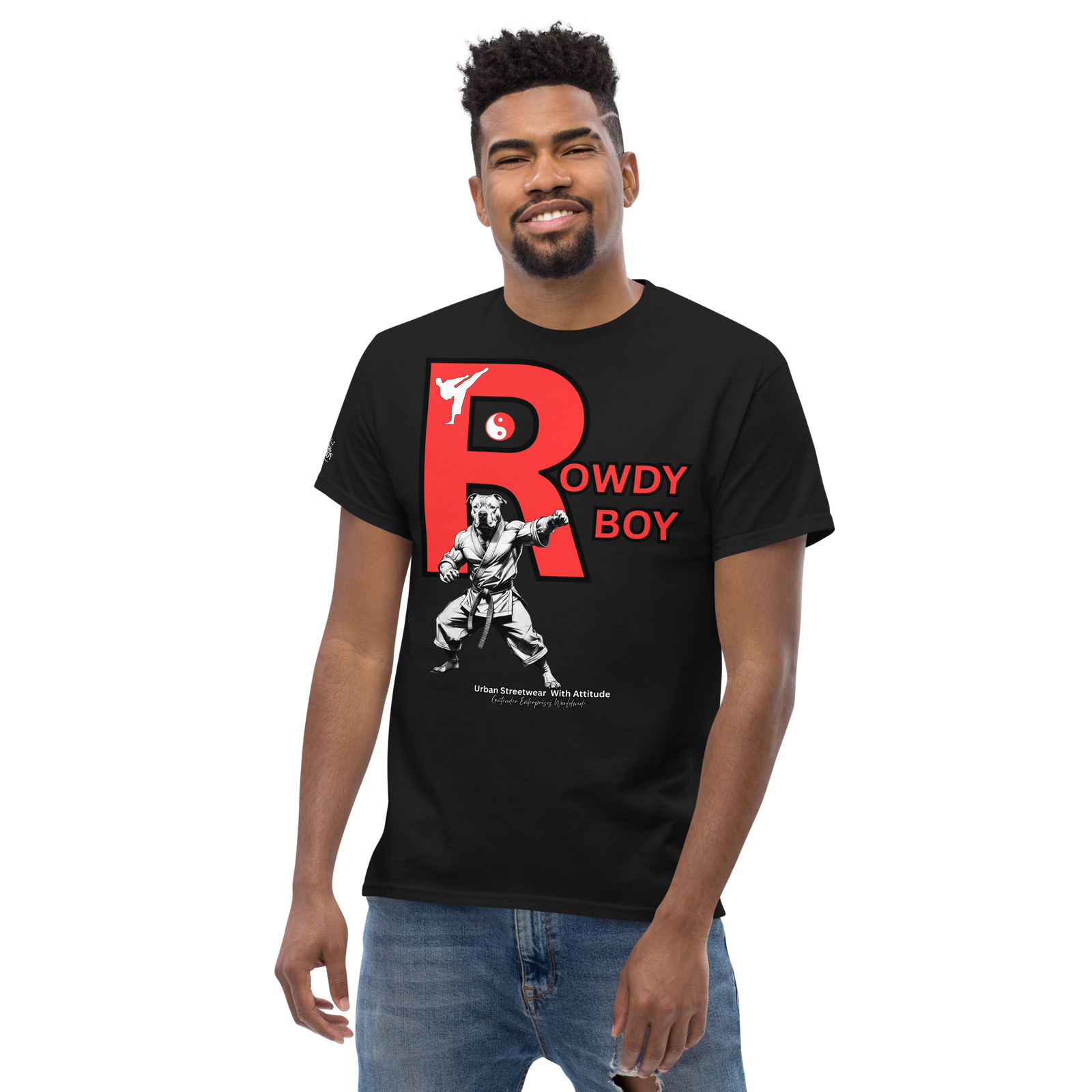 Rowdy Boy "Karate Pit Bull" Unisex Classic Tee - Image 14