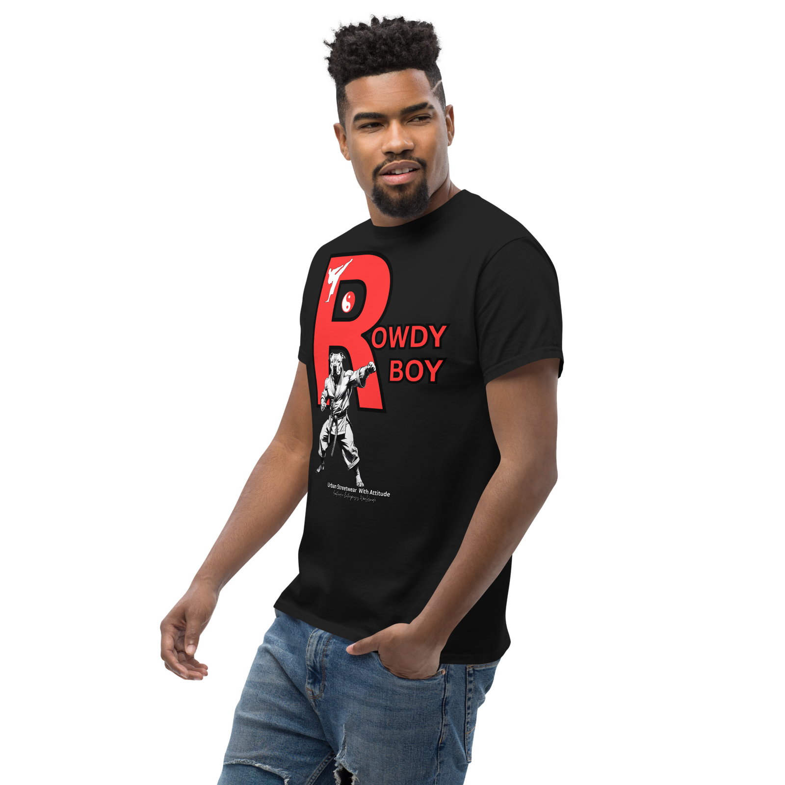 Rowdy Boy "Karate Pit Bull" Unisex Classic Tee - Image 7