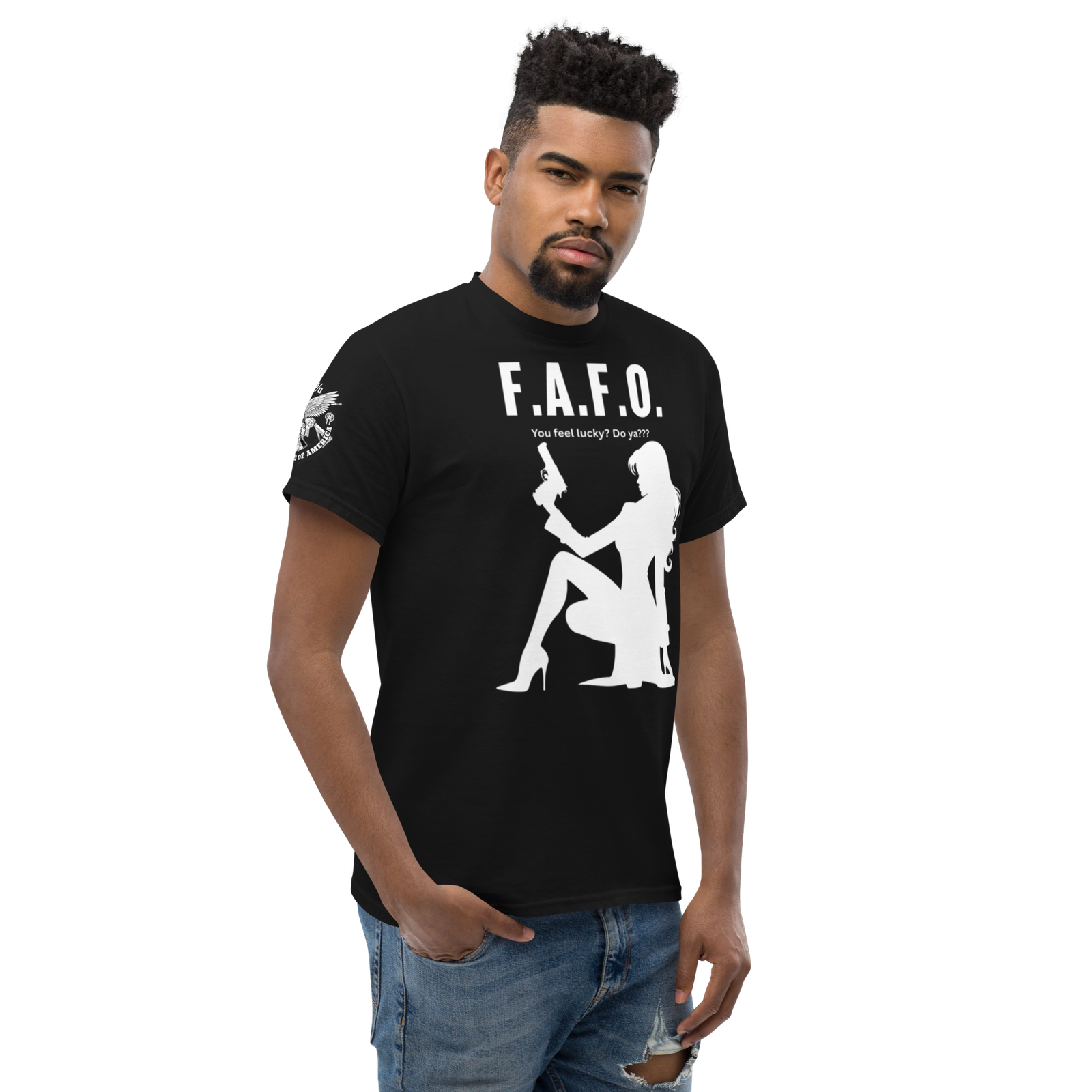 Rowdy Boy "F.A.F.O. Fuck Around & Find Out" (Do You Feel Lucky?) Unisex Classic Tee - Image 18