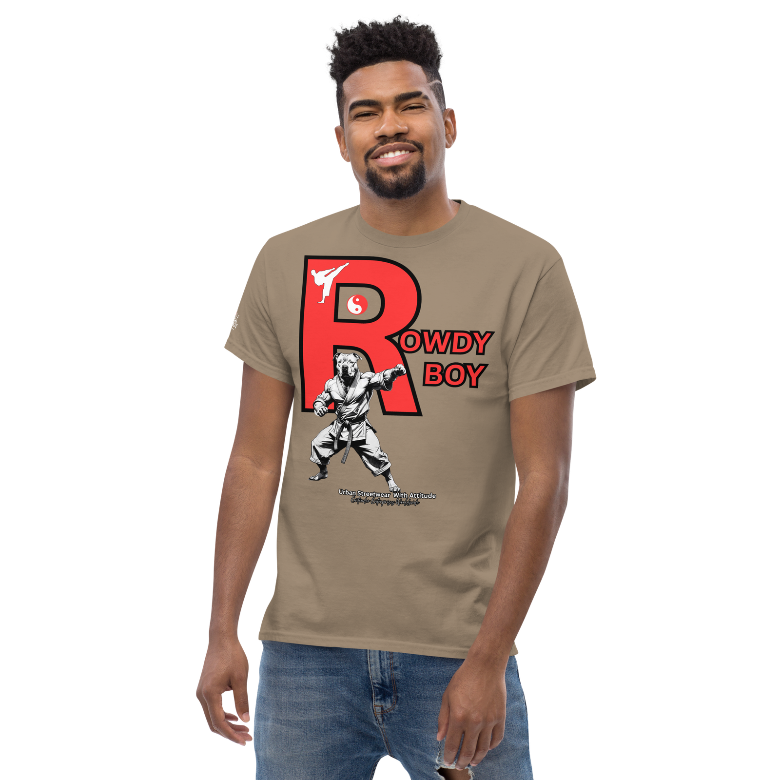 Rowdy Boy "Karate Pit Bull" Unisex Classic Tee - Image 165