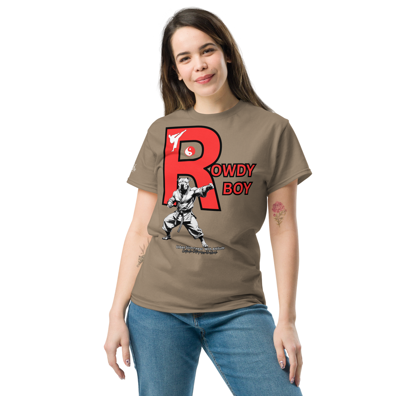 Rowdy Boy "Karate Pit Bull" Unisex Classic Tee - Image 161