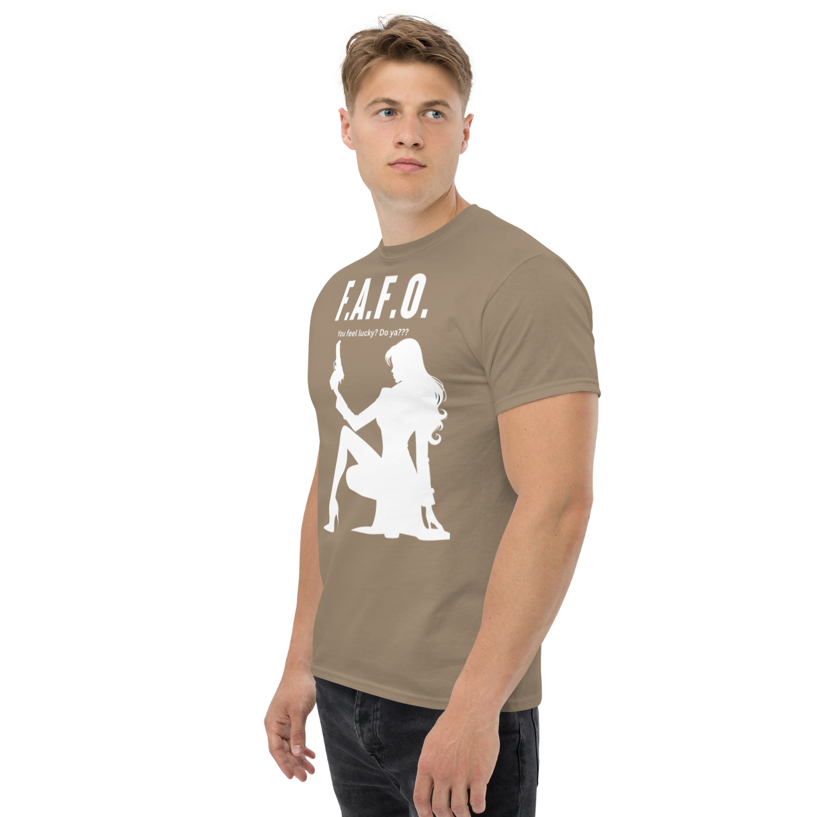 Rowdy Boy "F.A.F.O. Fuck Around & Find Out" (Do You Feel Lucky?) Unisex Classic Tee - Image 189