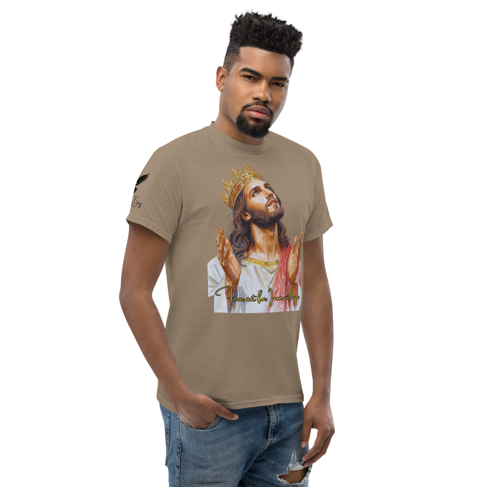 Rowdy Boy "Fear Not For I Am With You" (Jesus) Unisex Classic Tee - Image 70