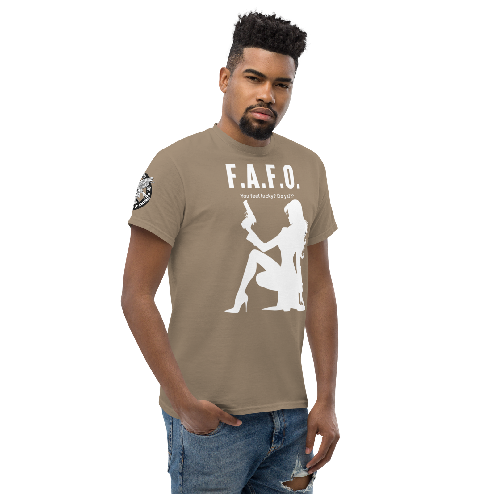 Rowdy Boy "F.A.F.O. Fuck Around & Find Out" (Do You Feel Lucky?) Unisex Classic Tee - Image 194