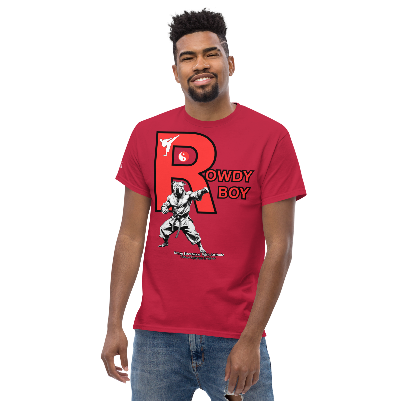 Rowdy Boy "Karate Pit Bull" Unisex Classic Tee - Image 64