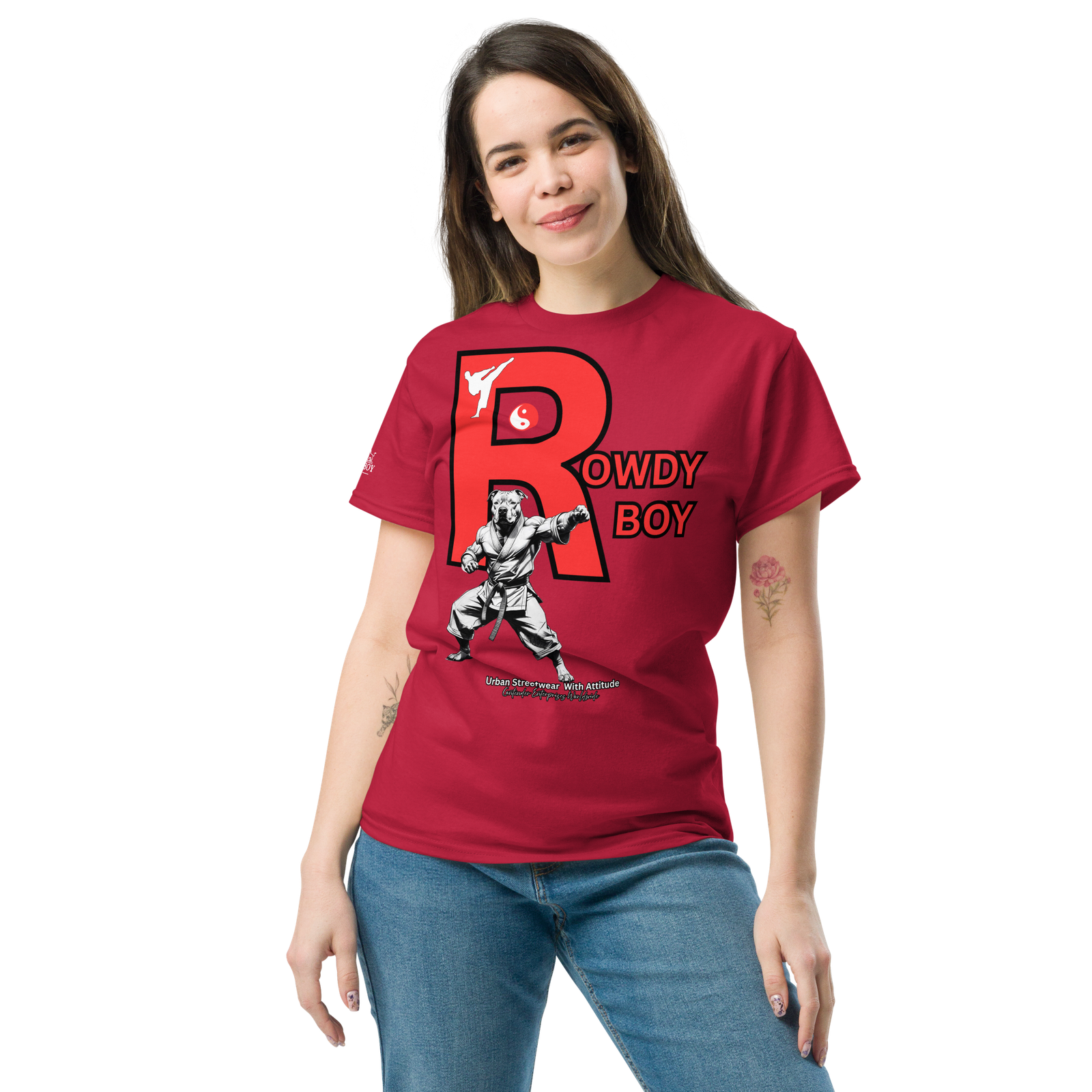 Rowdy Boy "Karate Pit Bull" Unisex Classic Tee - Image 60