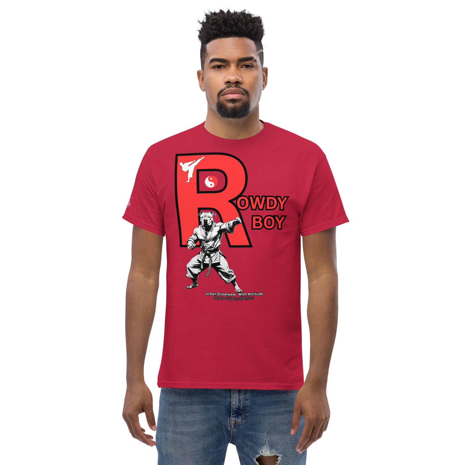 Rowdy Boy "Karate Pit Bull" Unisex Classic Tee - Image 63