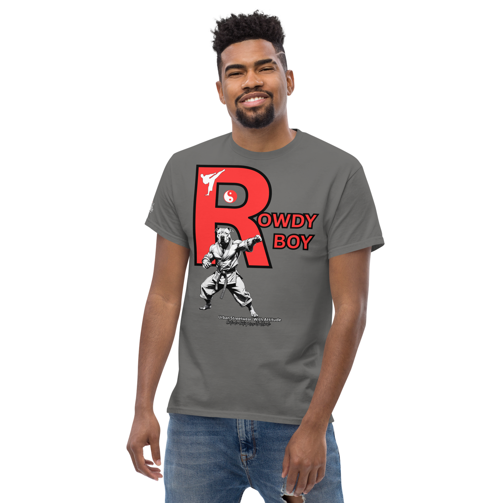 Rowdy Boy "Karate Pit Bull" Unisex Classic Tee - Image 115