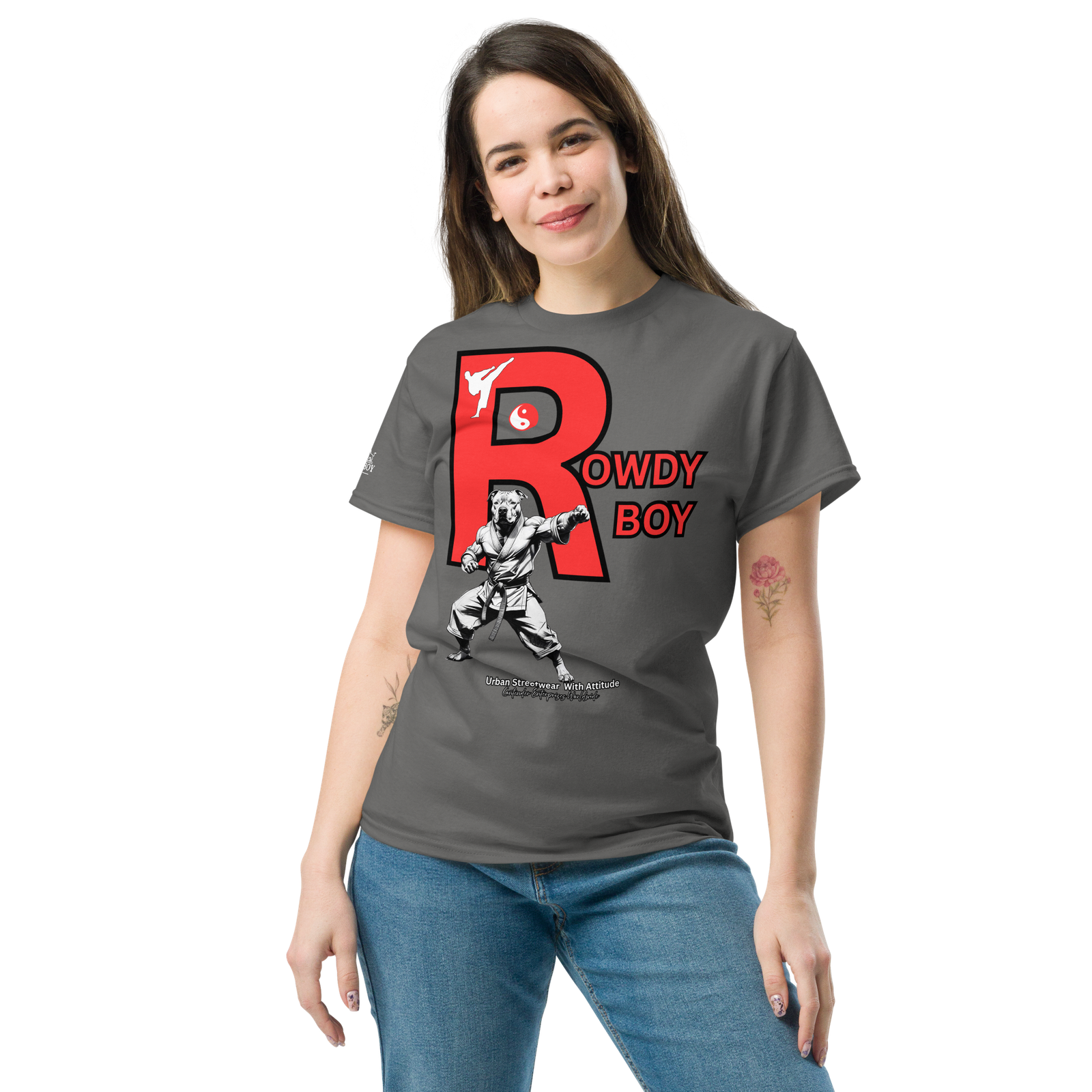 Rowdy Boy "Karate Pit Bull" Unisex Classic Tee - Image 111