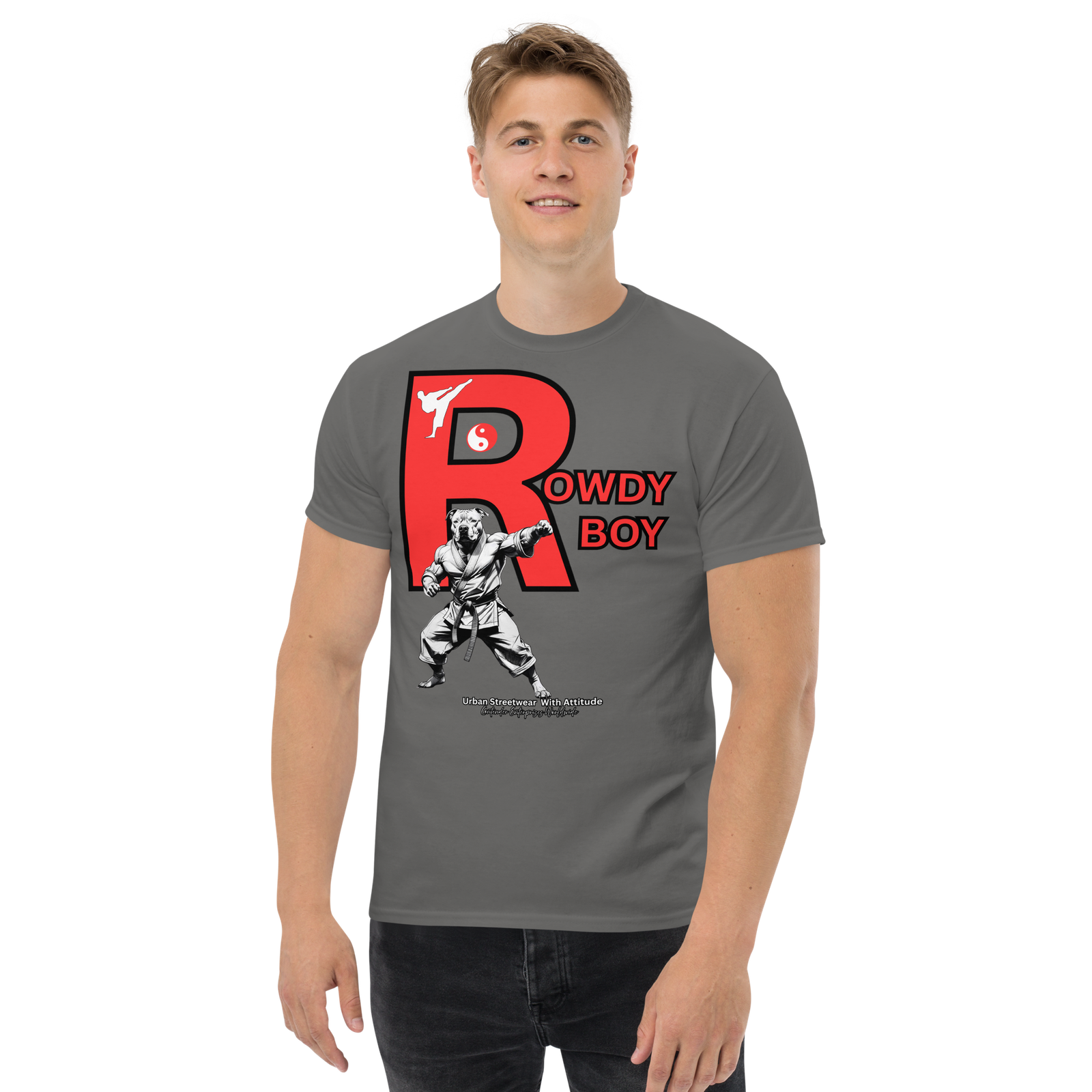 Rowdy Boy "Karate Pit Bull" Unisex Classic Tee - Image 113