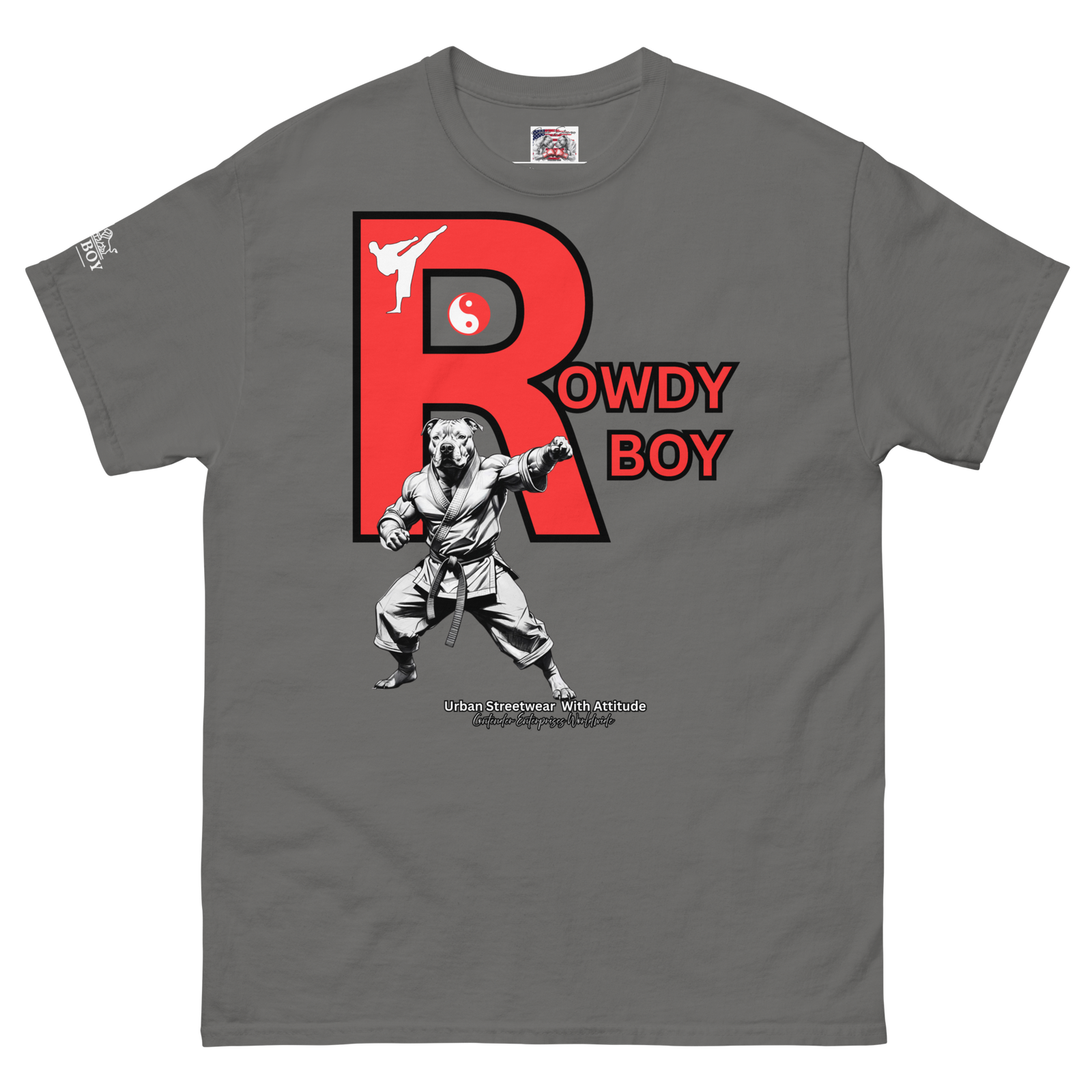 Rowdy Boy "Karate Pit Bull" Unisex Classic Tee - Image 212