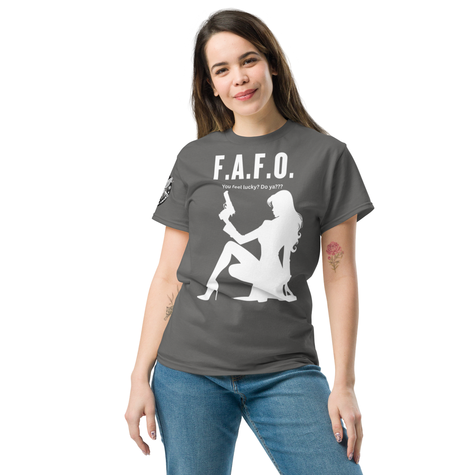 Rowdy Boy "F.A.F.O. Fuck Around & Find Out" (Do You Feel Lucky?) Unisex Classic Tee - Image 167