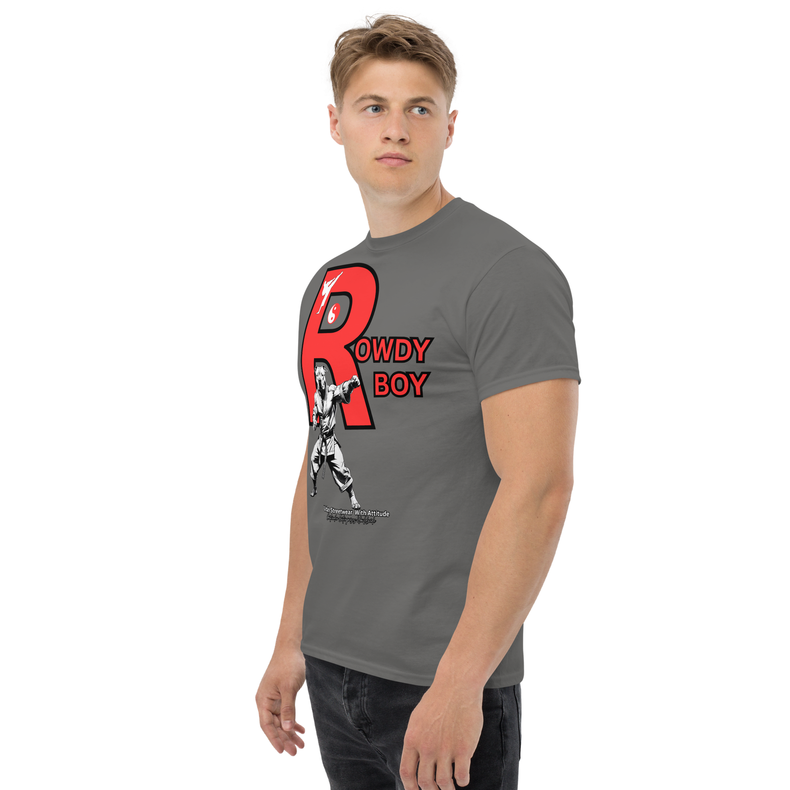 Rowdy Boy "Karate Pit Bull" Unisex Classic Tee - Image 105