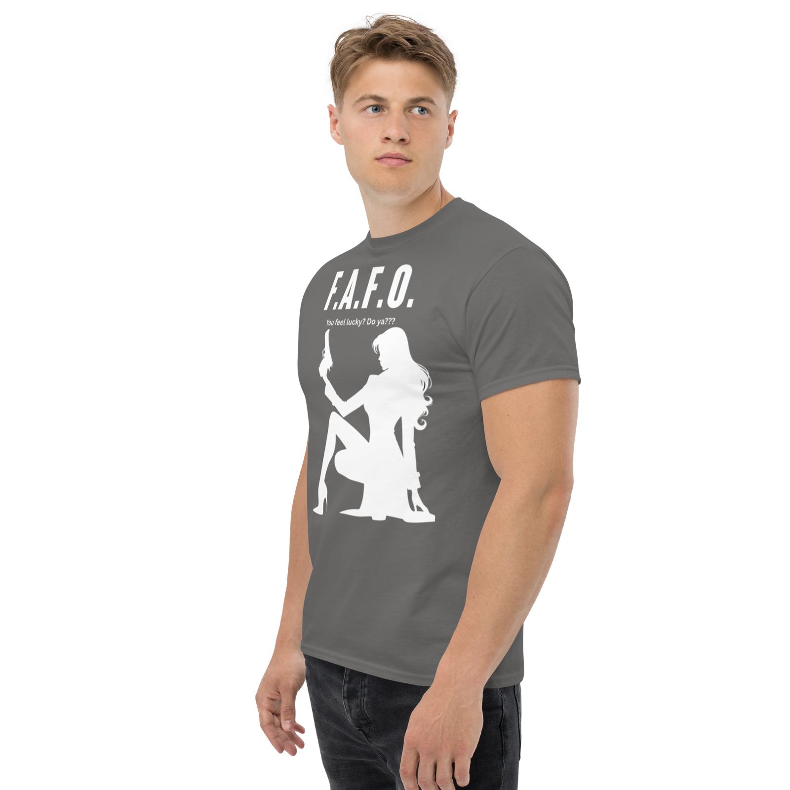 Rowdy Boy "F.A.F.O. Fuck Around & Find Out" (Do You Feel Lucky?) Unisex Classic Tee - Image 161