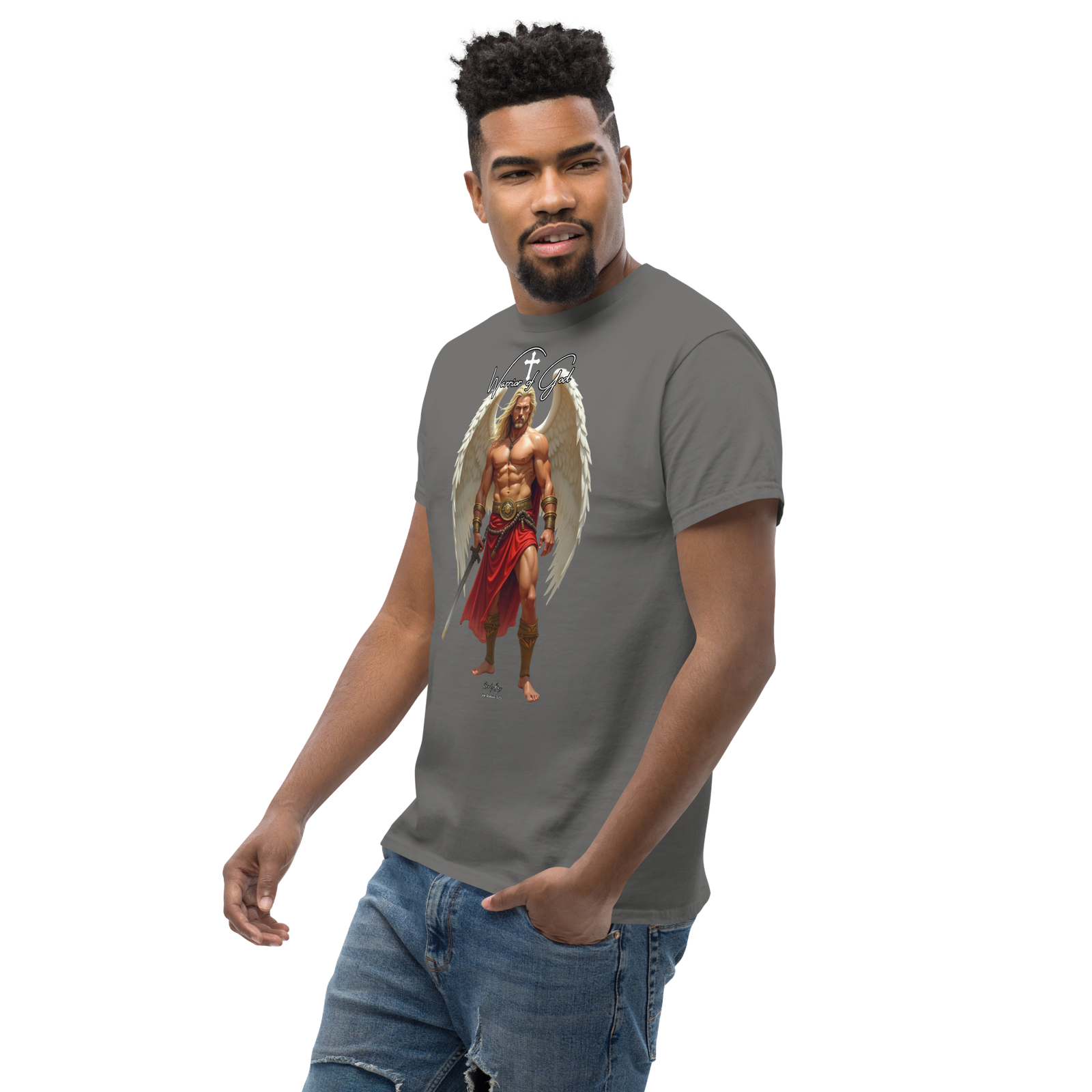 Rowdy Boy "Warrior Of God" #4 Unisex Classic Tee - Image 149