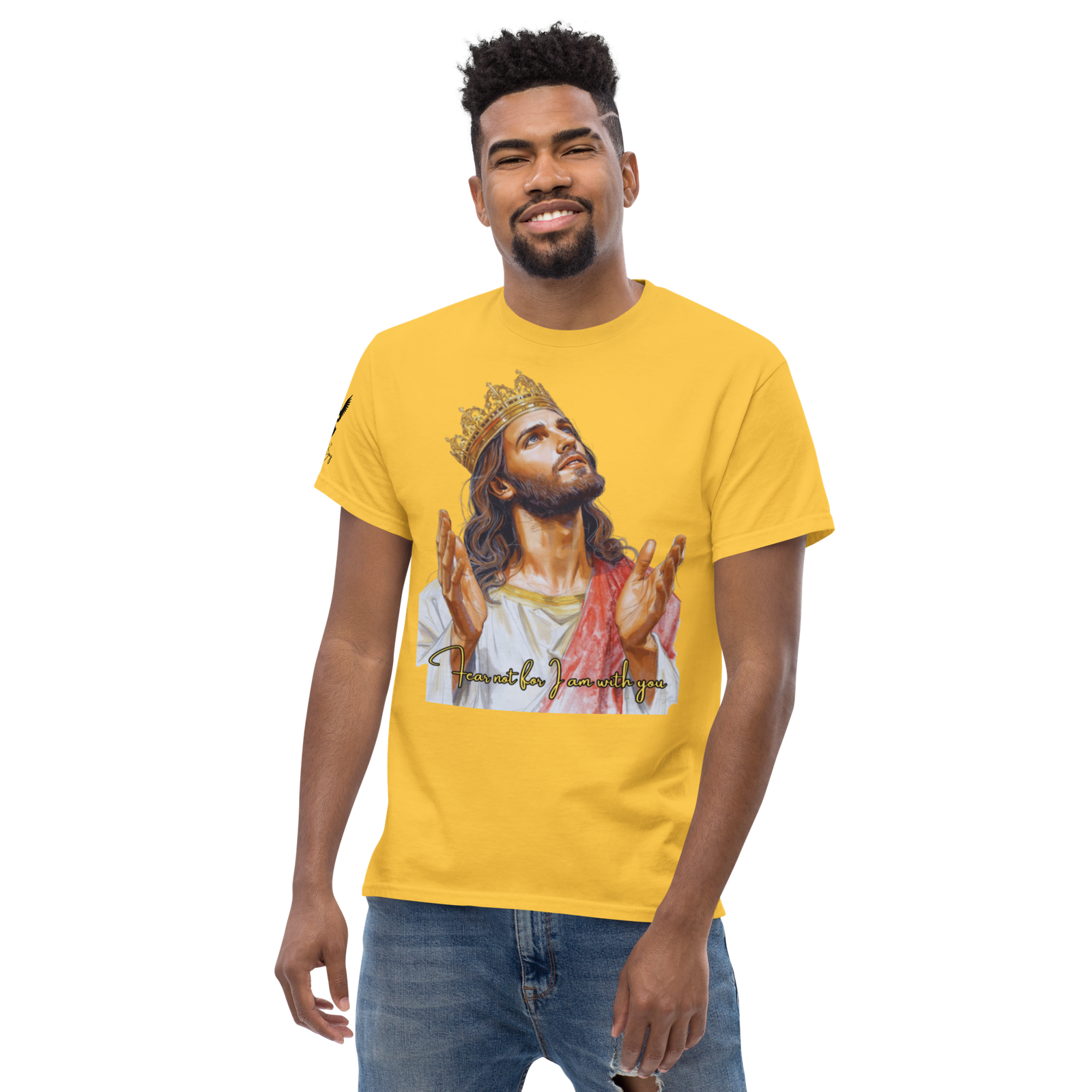Rowdy Boy "Fear Not For I Am With You" (Jesus) Unisex Classic Tee - Image 155