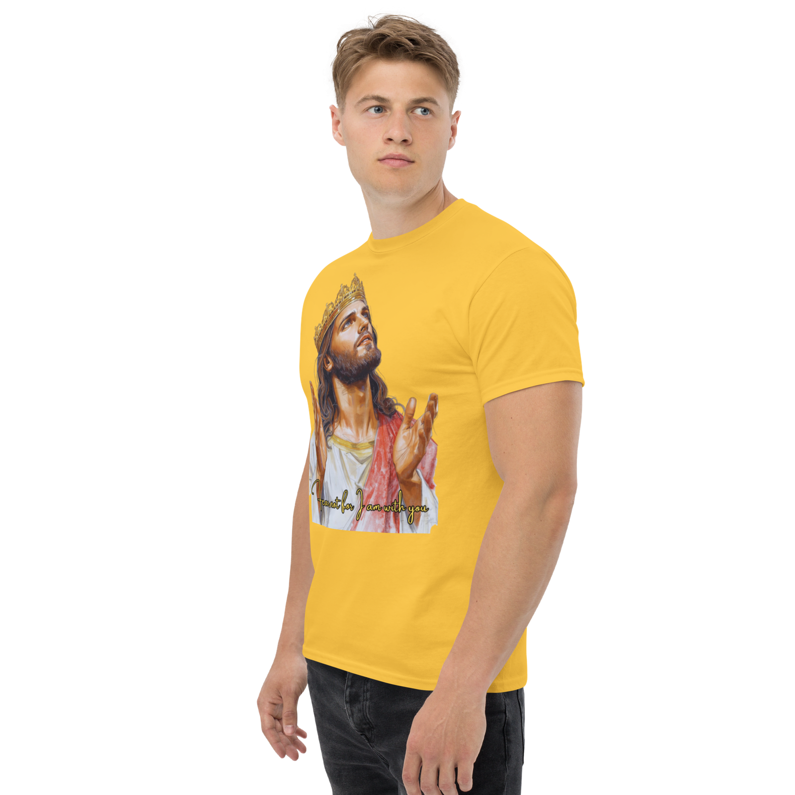 Rowdy Boy "Fear Not For I Am With You" (Jesus) Unisex Classic Tee - Image 145