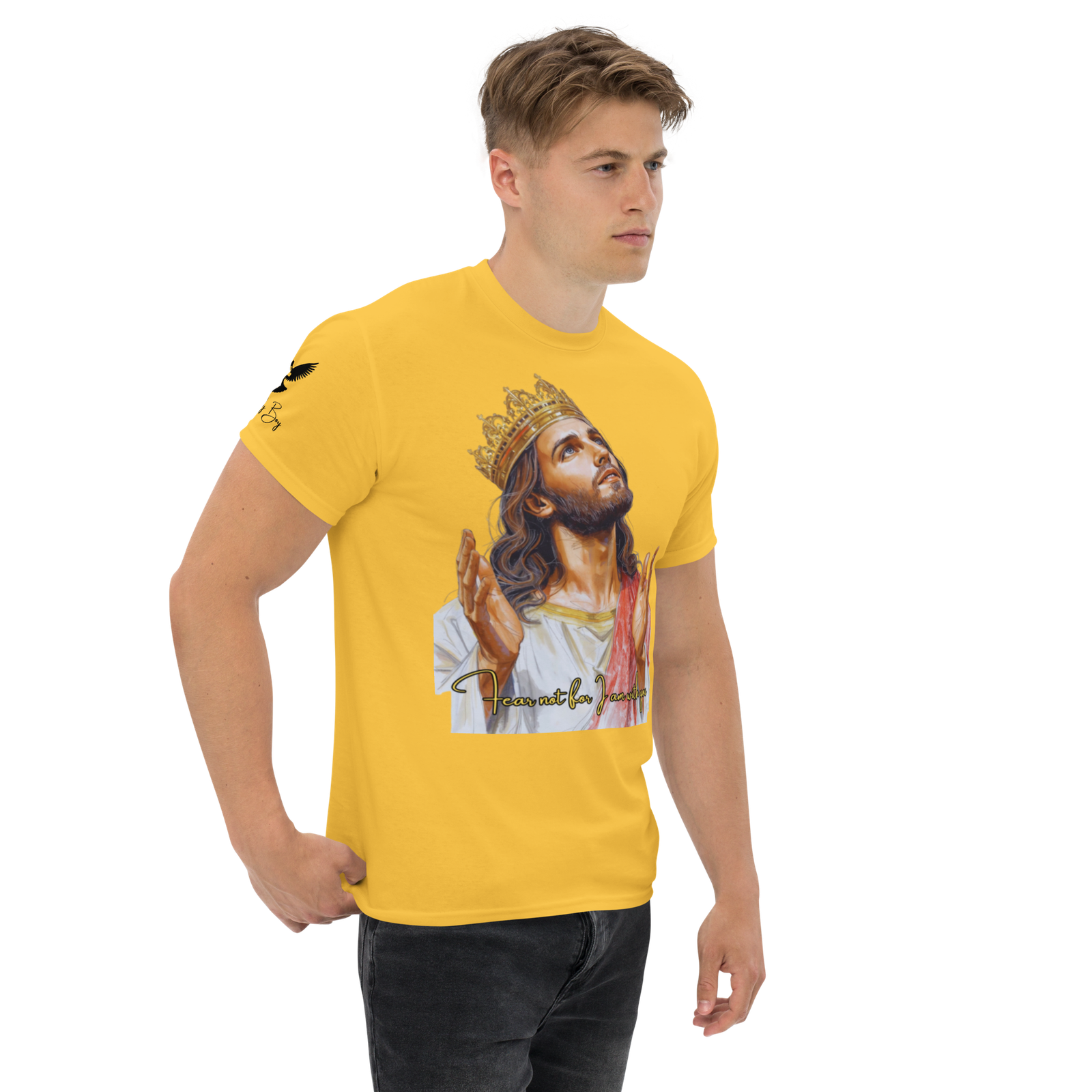 Rowdy Boy "Fear Not For I Am With You" (Jesus) Unisex Classic Tee - Image 143