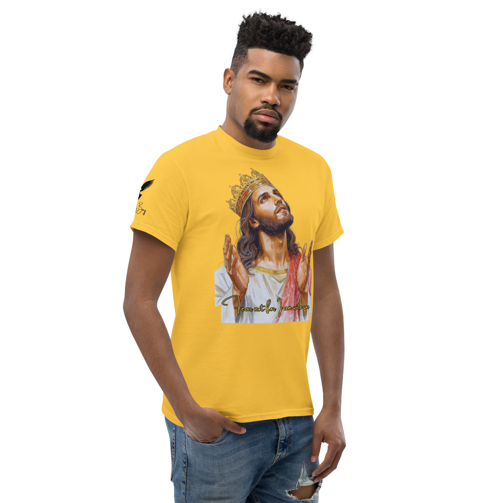Rowdy Boy "Fear Not For I Am With You" (Jesus) Unisex Classic Tee - Image 148