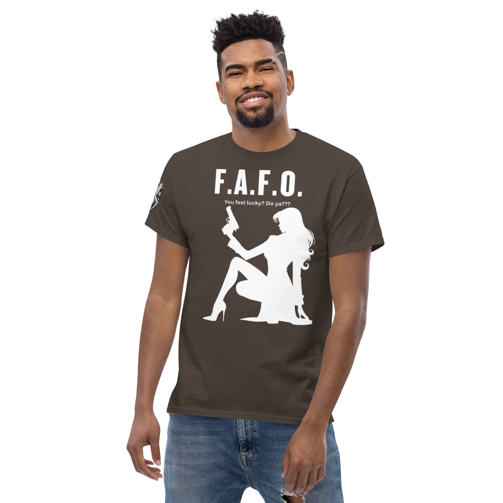 Rowdy Boy "F.A.F.O. Fuck Around & Find Out" (Do You Feel Lucky?) Unisex Classic Tee - Image 89