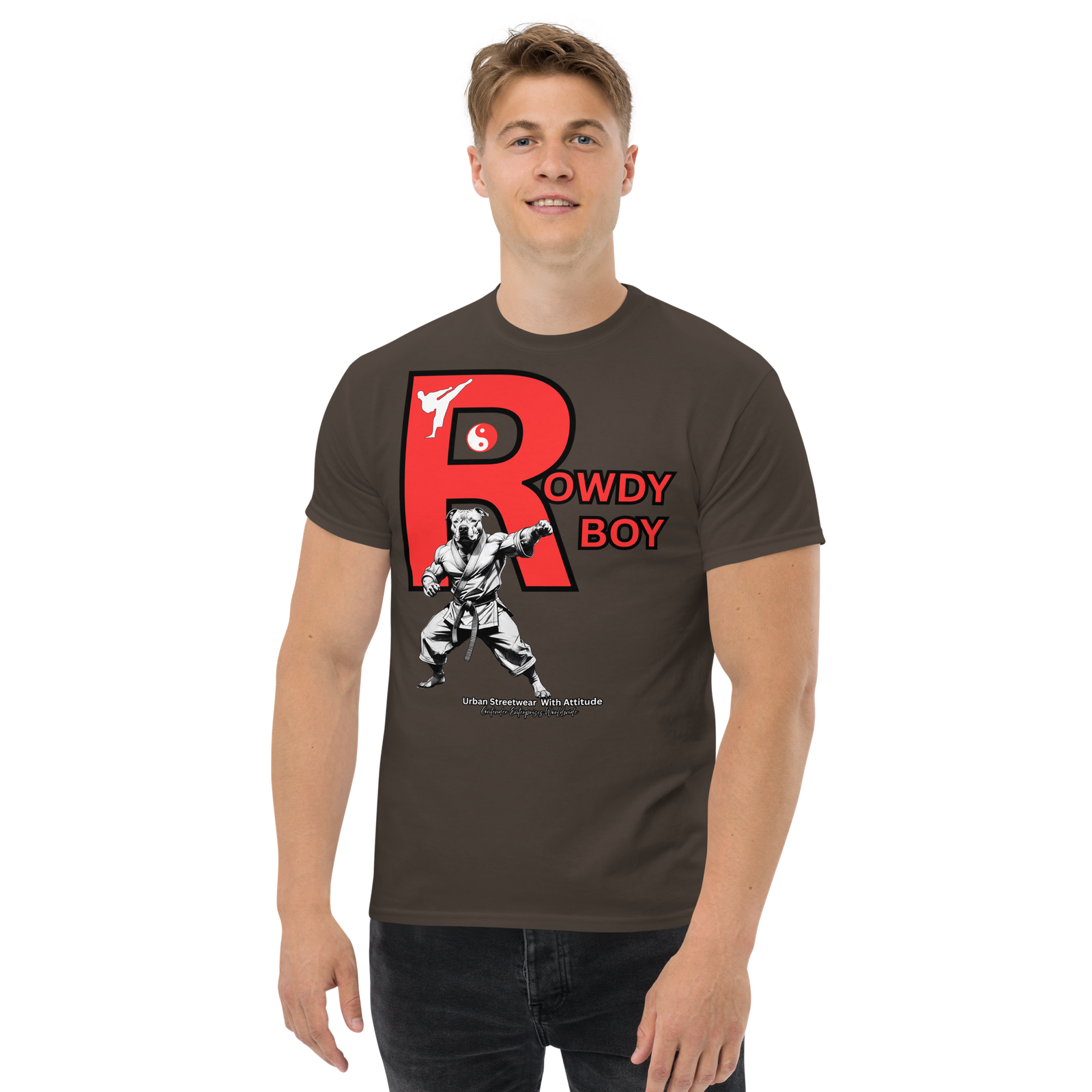 Rowdy Boy "Karate Pit Bull" Unisex Classic Tee - Image 49