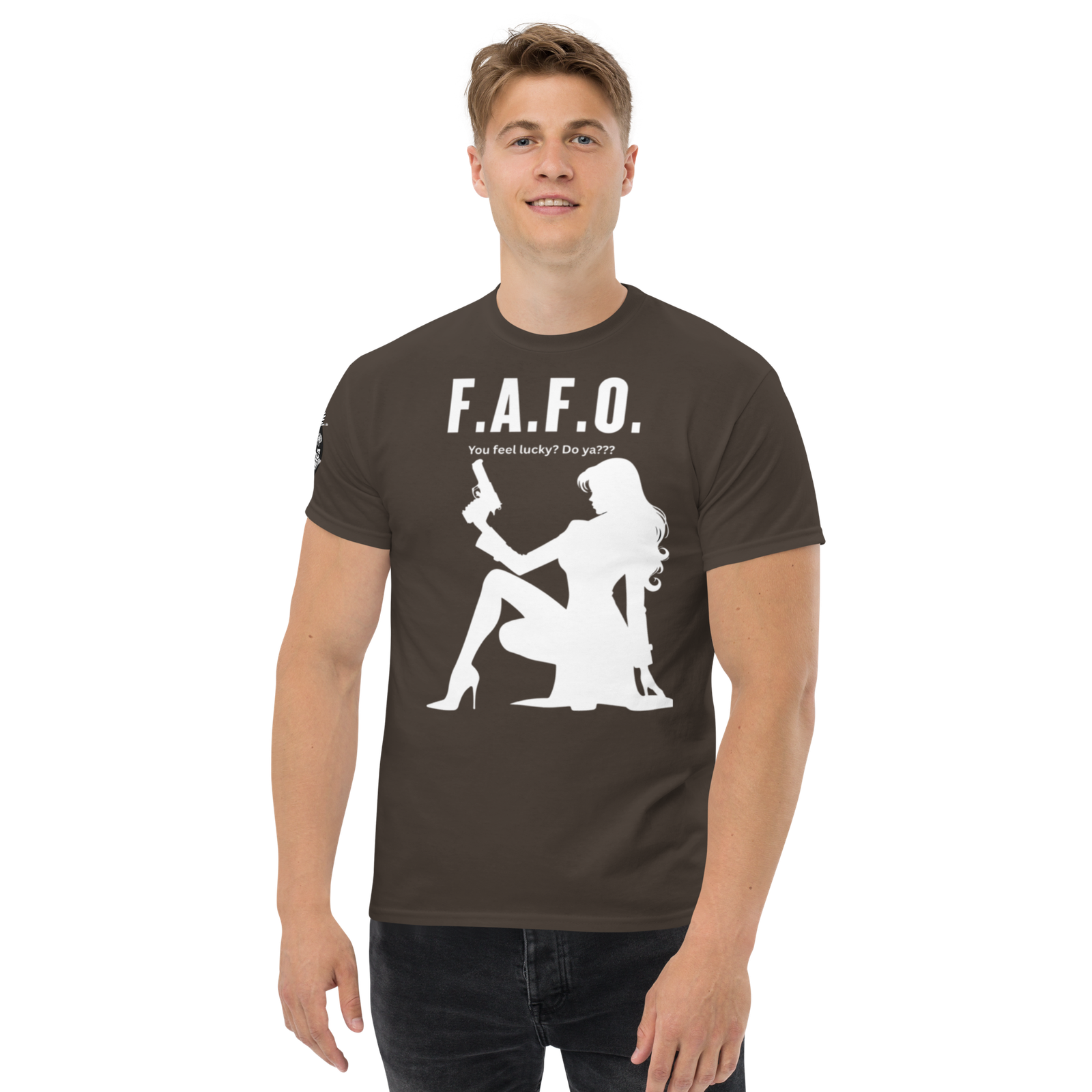 Rowdy Boy "F.A.F.O. Fuck Around & Find Out" (Do You Feel Lucky?) Unisex Classic Tee - Image 90
