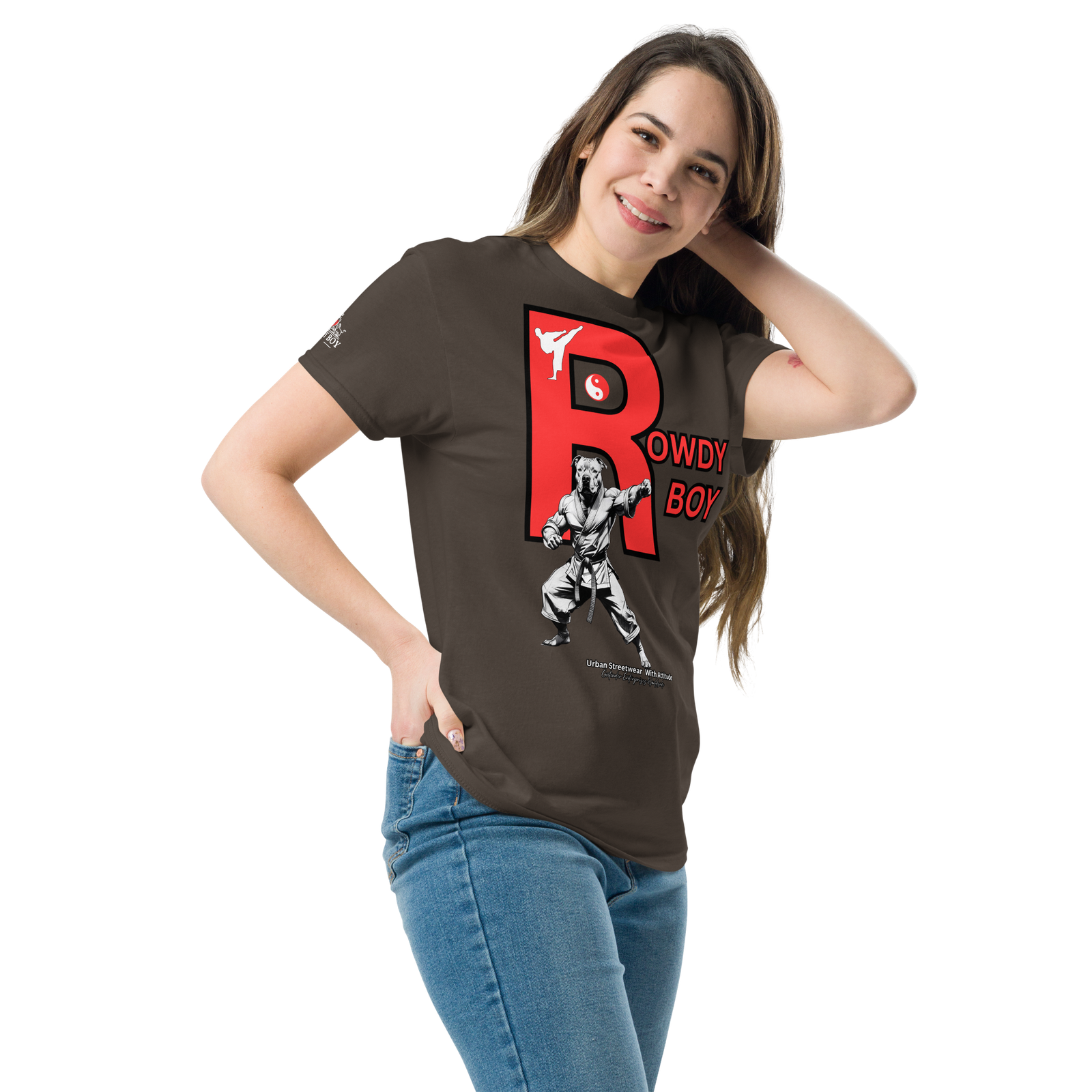 Rowdy Boy "Karate Pit Bull" Unisex Classic Tee - Image 46