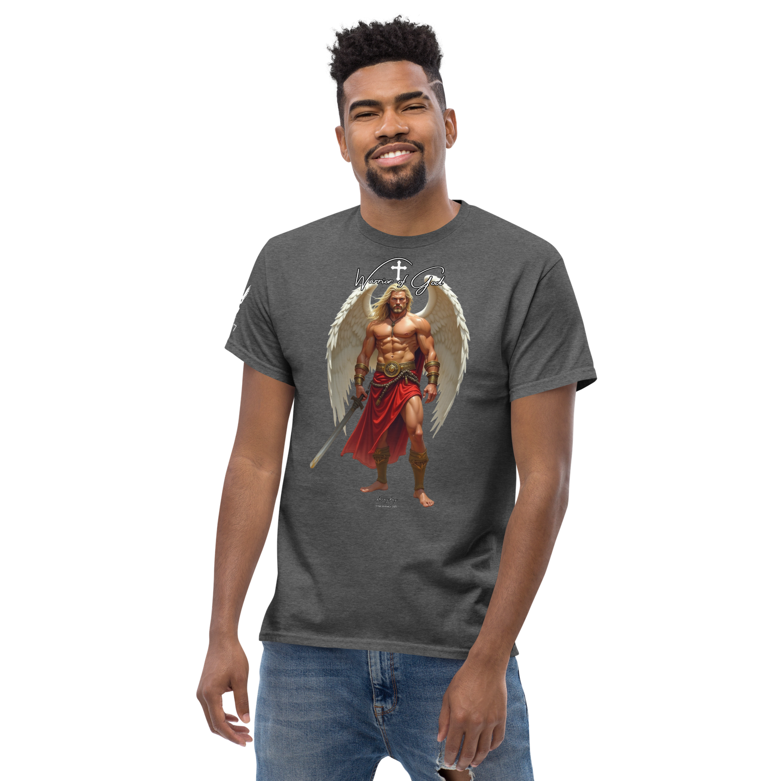 Rowdy Boy "Warrior Of God" #4 Unisex Classic Tee - Image 105