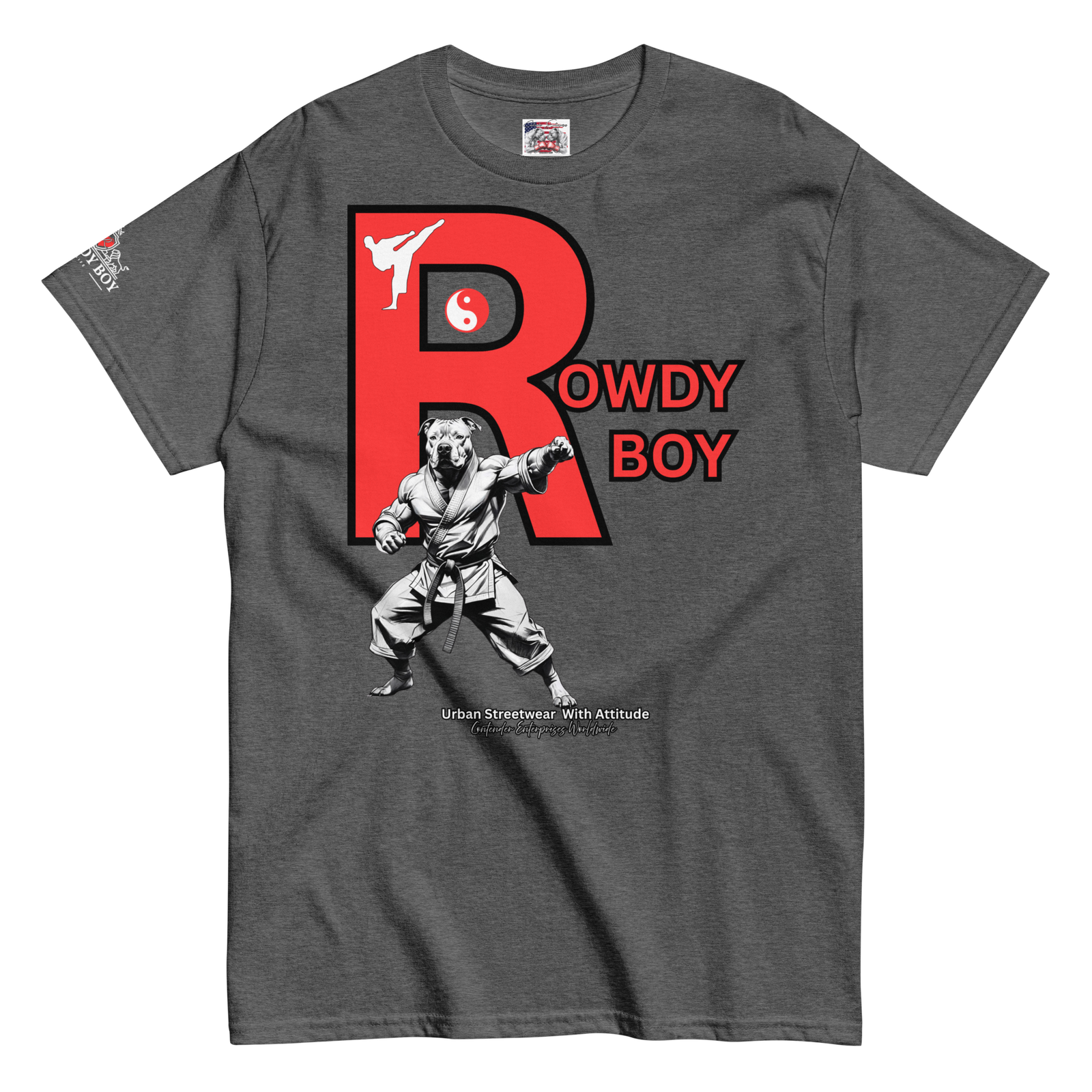 Rowdy Boy "Karate Pit Bull" Unisex Classic Tee - Image 86