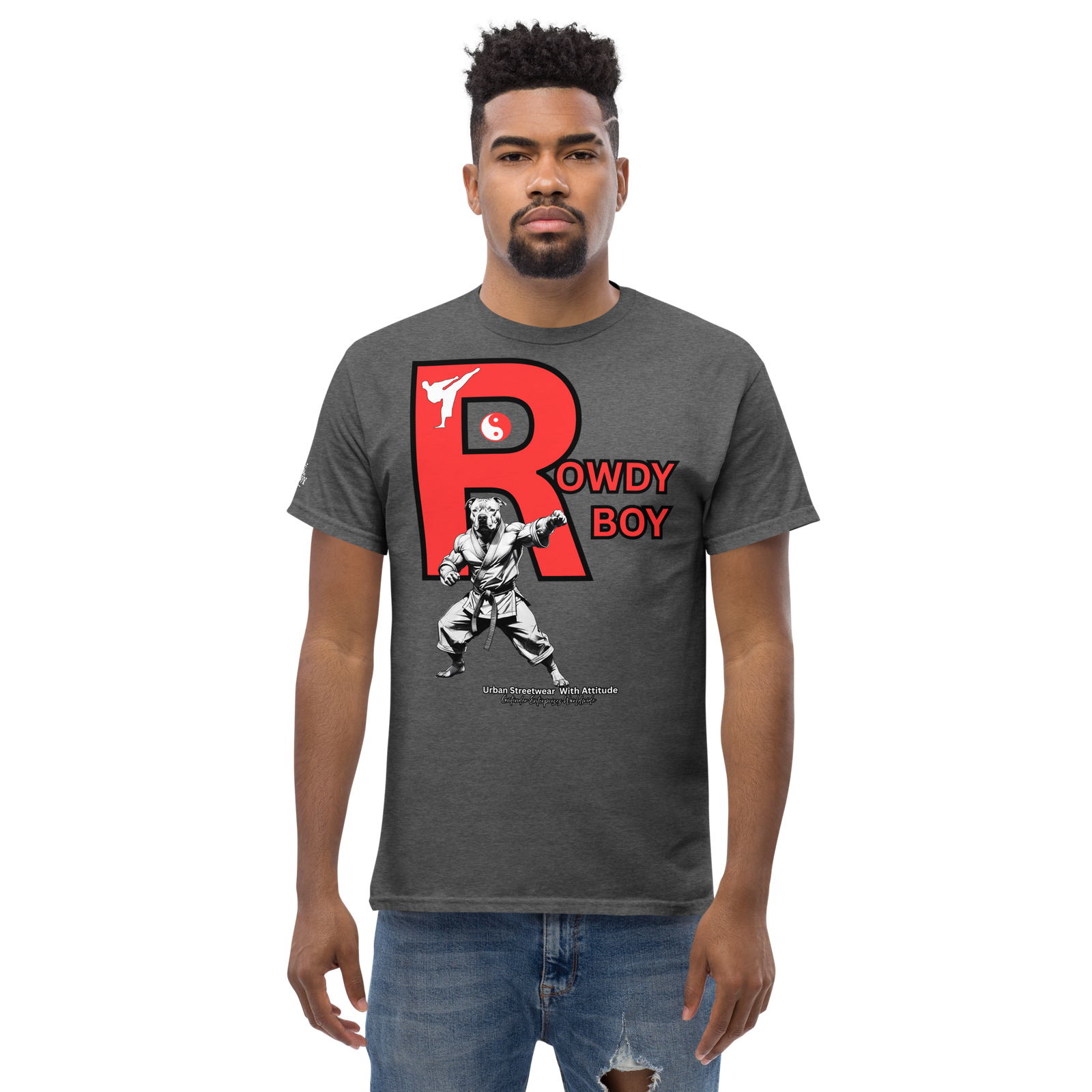 Rowdy Boy "Karate Pit Bull" Unisex Classic Tee - Image 87