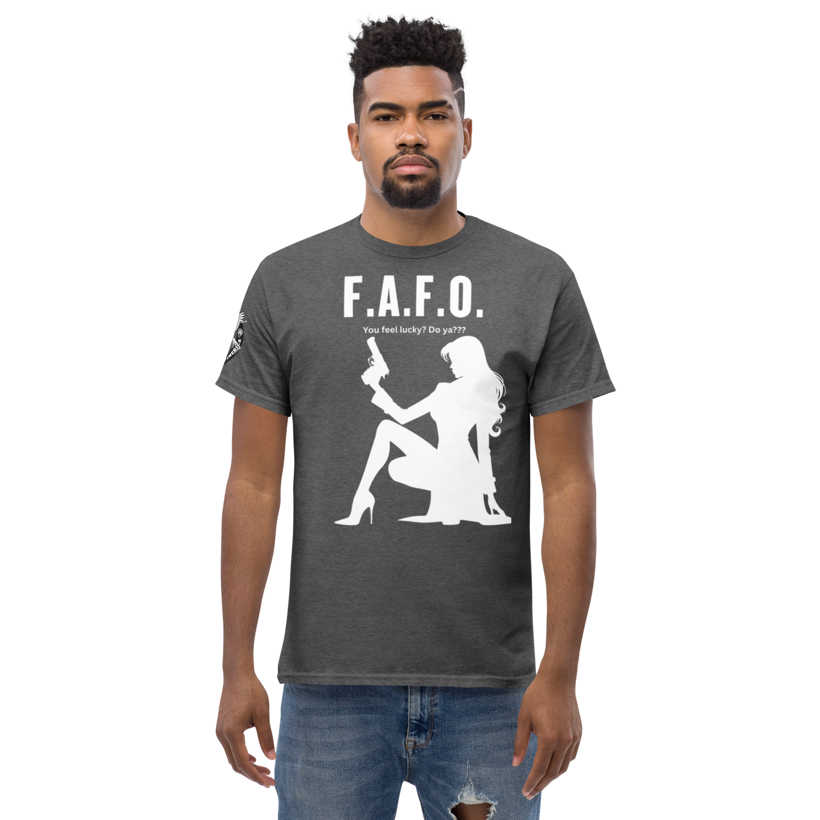 Rowdy Boy "F.A.F.O. Fuck Around & Find Out" (Do You Feel Lucky?) Unisex Classic Tee - Image 118