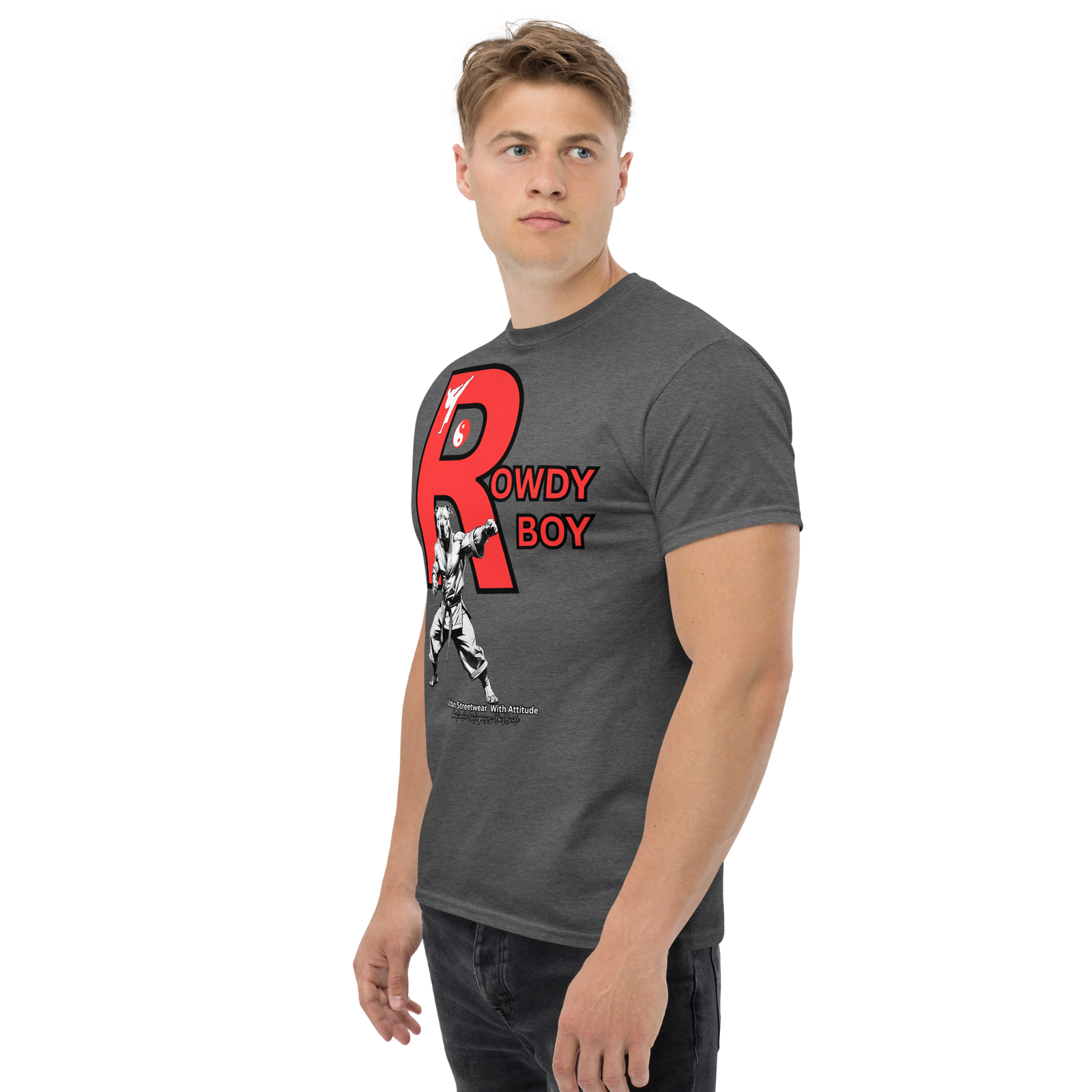 Rowdy Boy "Karate Pit Bull" Unisex Classic Tee - Image 80