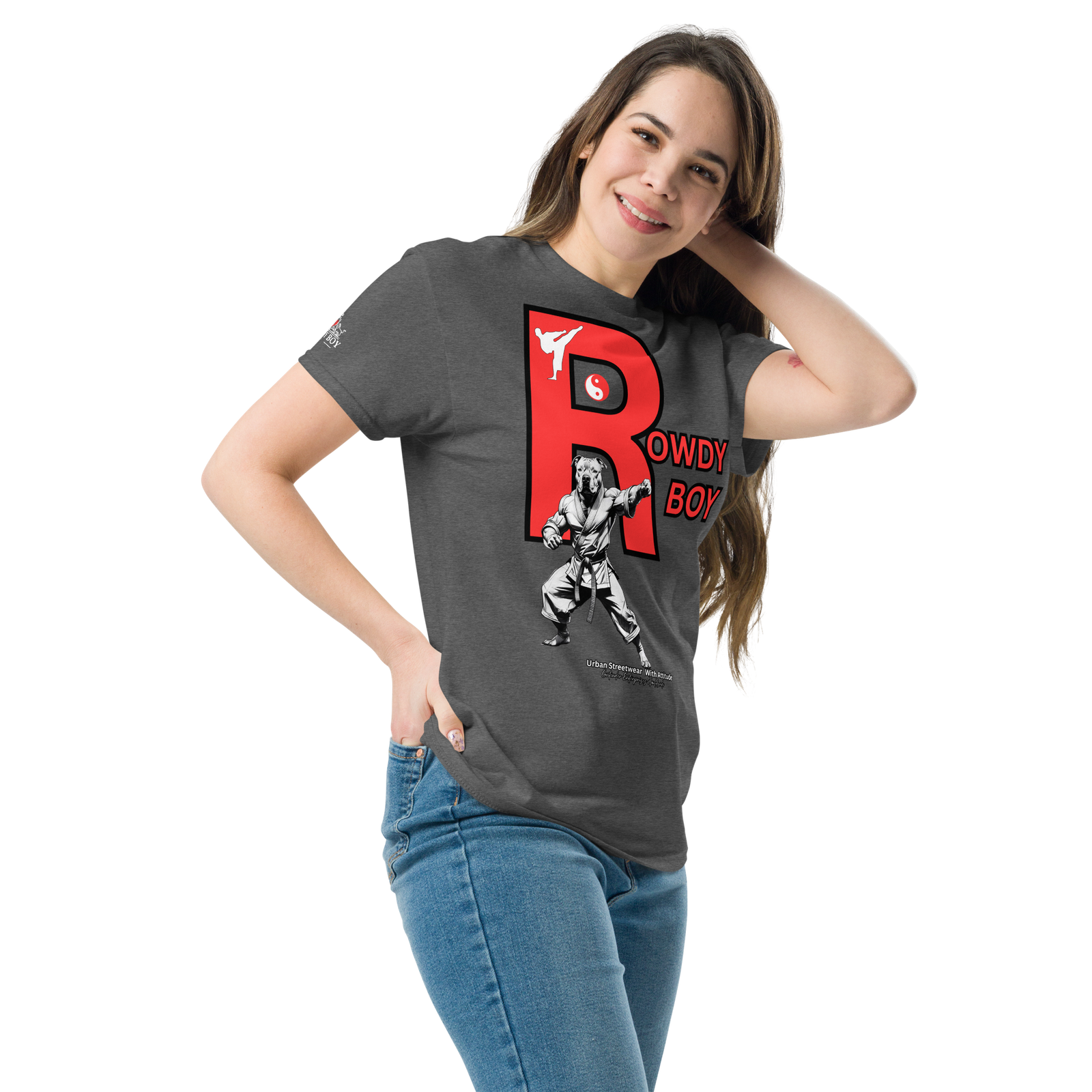Rowdy Boy "Karate Pit Bull" Unisex Classic Tee - Image 84