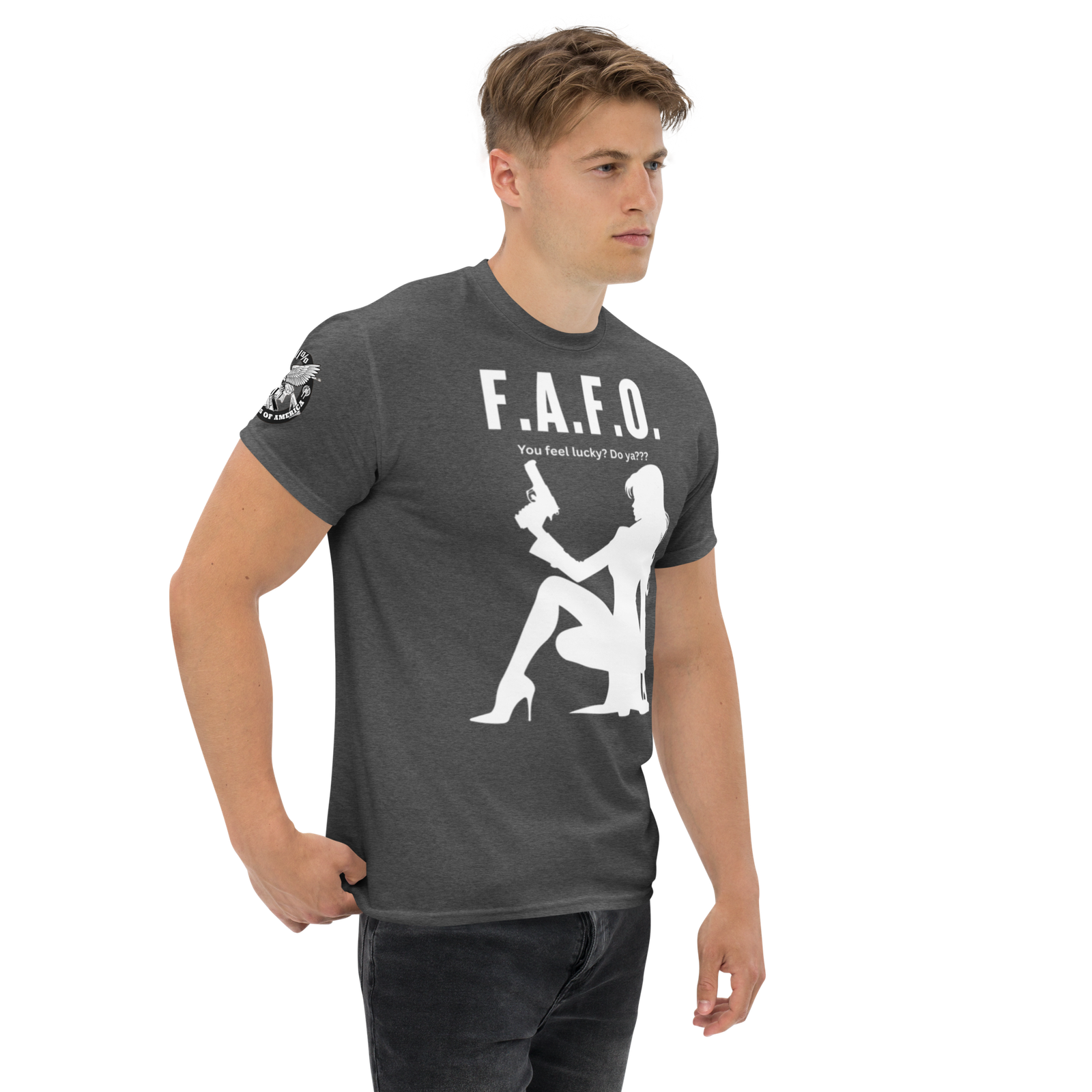 Rowdy Boy "F.A.F.O. Fuck Around & Find Out" (Do You Feel Lucky?) Unisex Classic Tee - Image 108