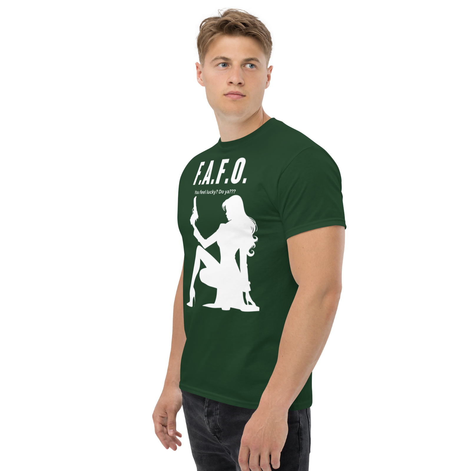 Rowdy Boy "F.A.F.O. Fuck Around & Find Out" (Do You Feel Lucky?) Unisex Classic Tee - Image 72