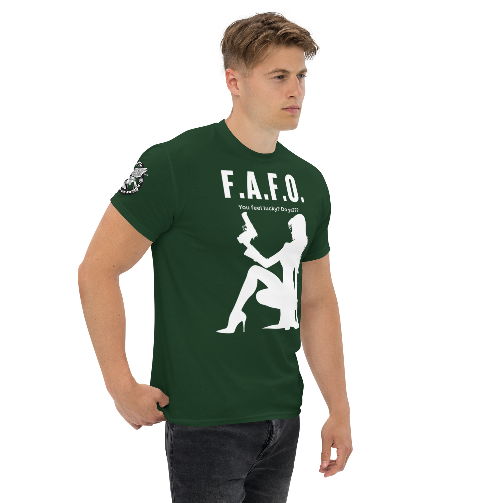 Rowdy Boy "F.A.F.O. Fuck Around & Find Out" (Do You Feel Lucky?) Unisex Classic Tee - Image 71