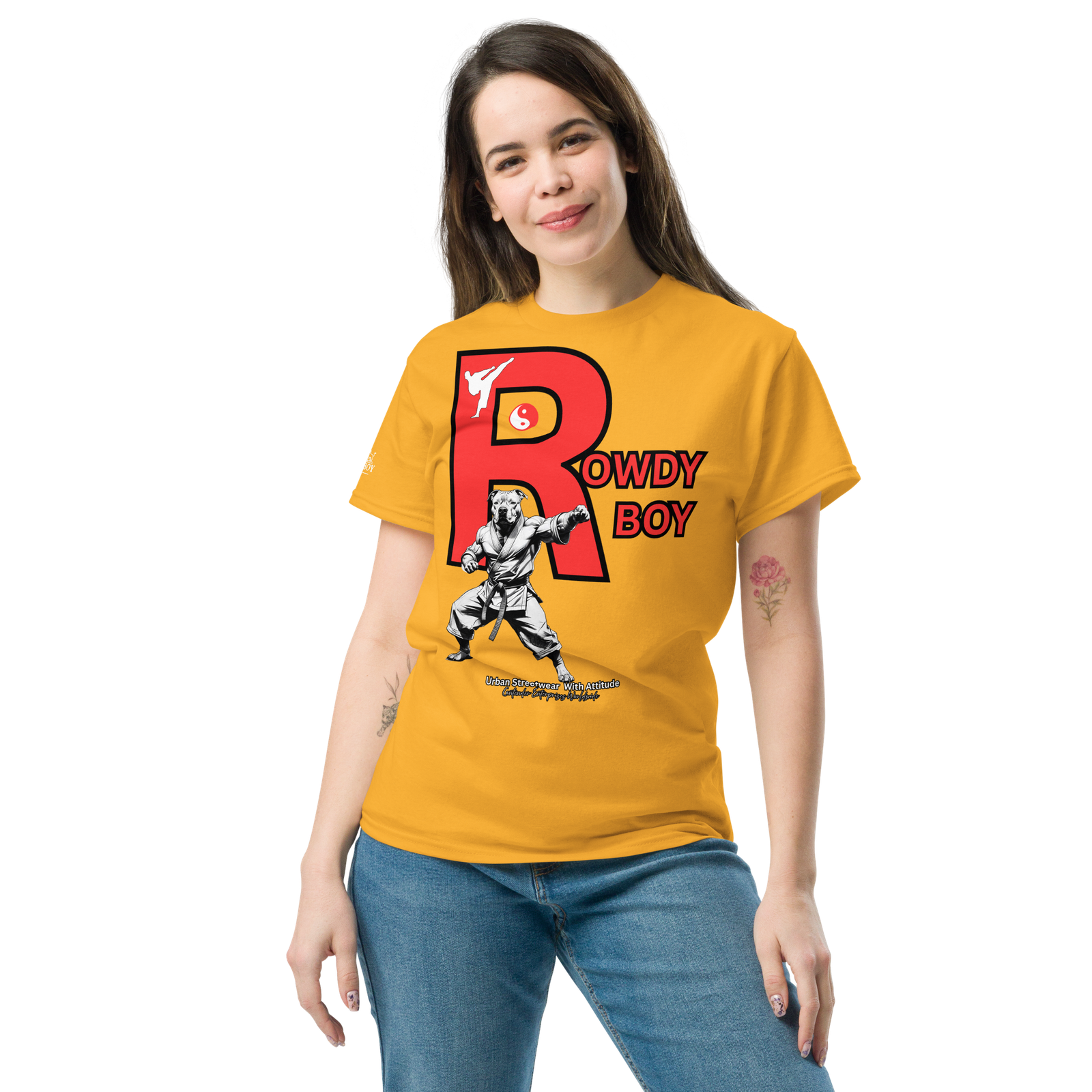 Rowdy Boy "Karate Pit Bull" Unisex Classic Tee - Image 174