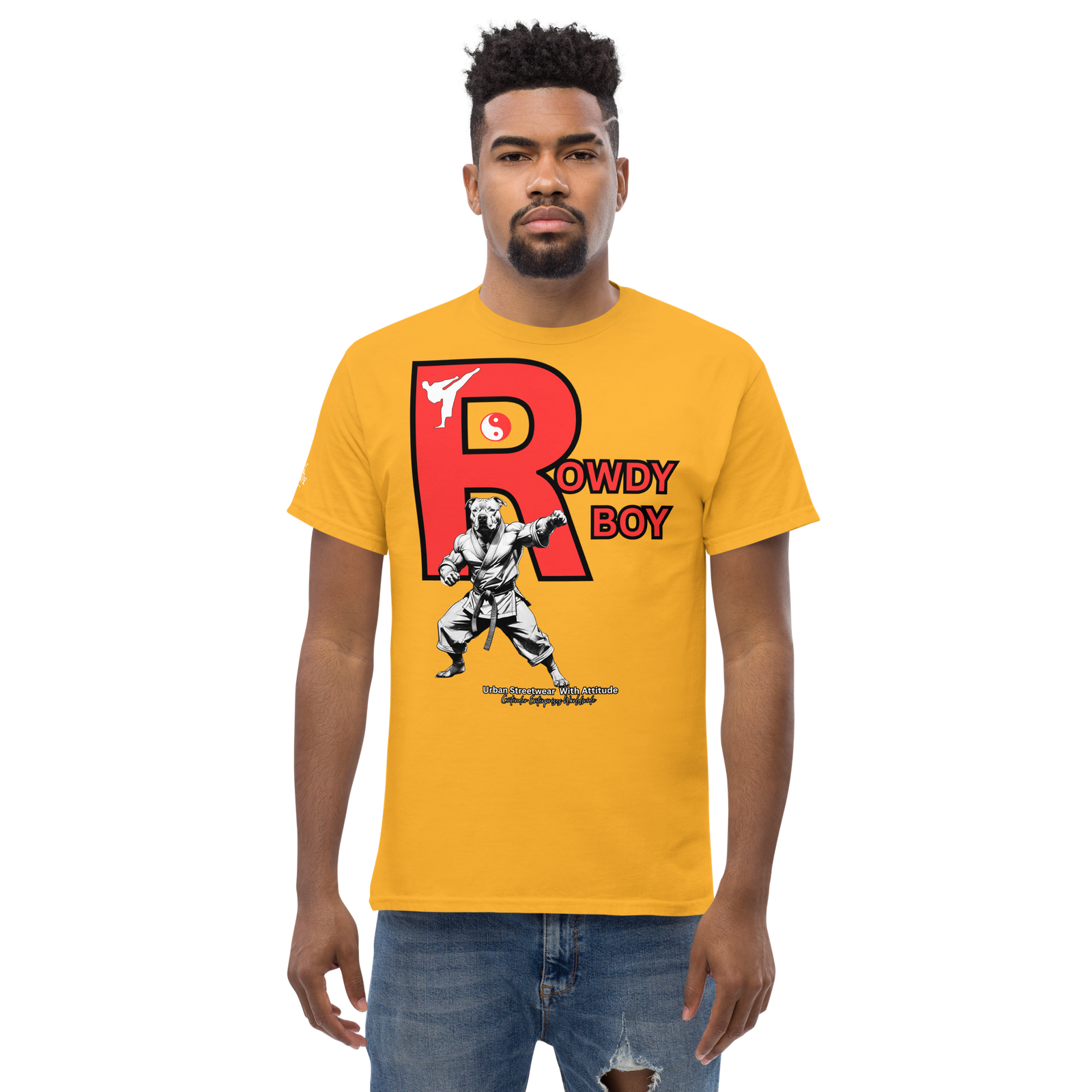 Rowdy Boy "Karate Pit Bull" Unisex Classic Tee - Image 177