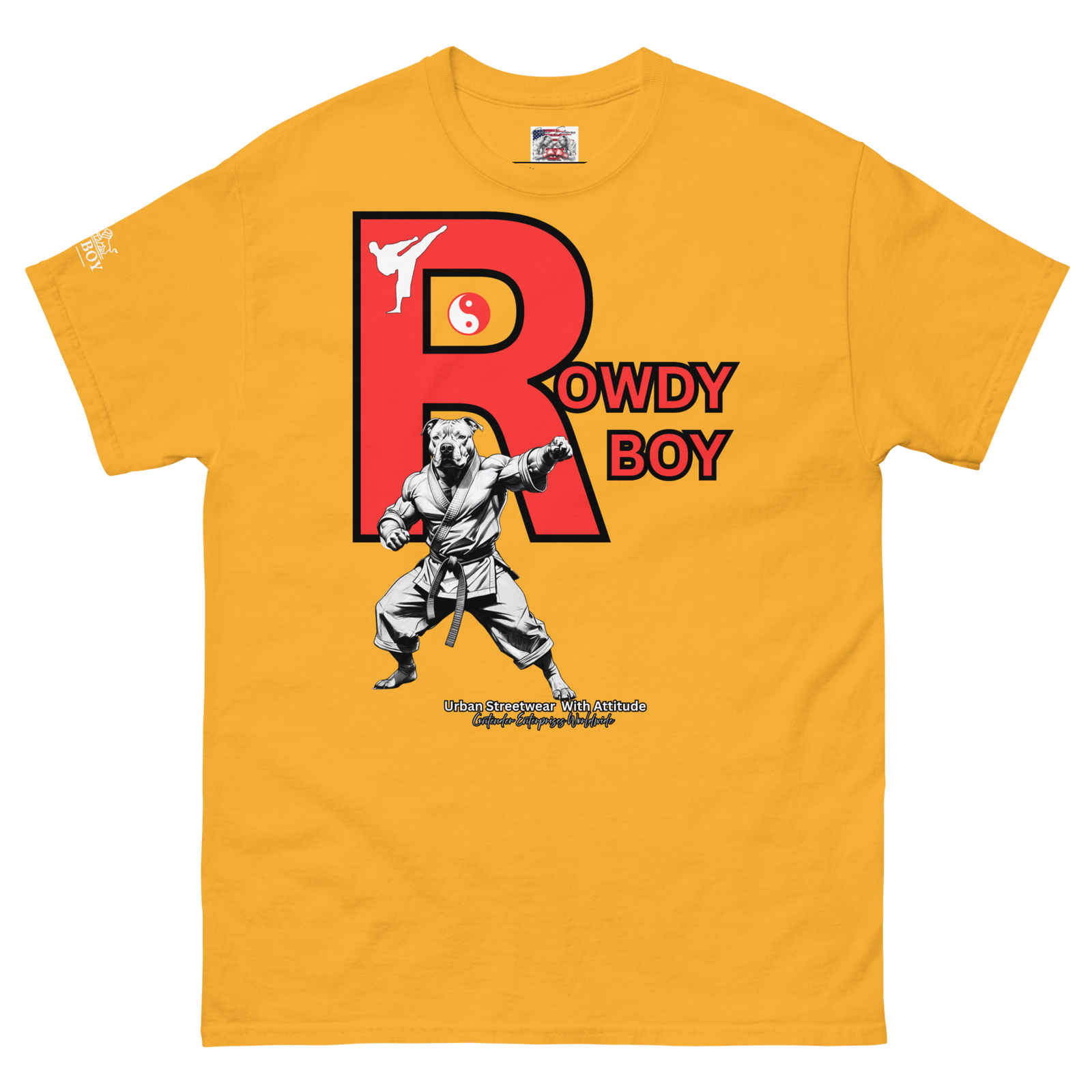Rowdy Boy "Karate Pit Bull" Unisex Classic Tee - Image 217