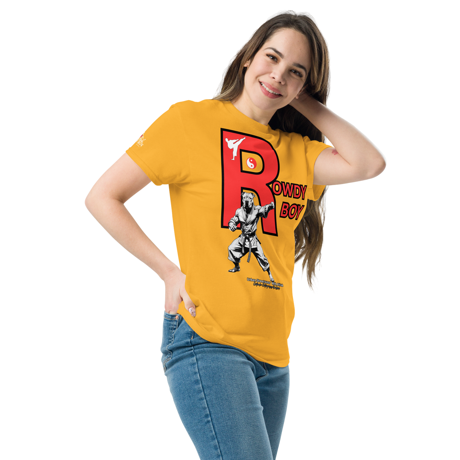 Rowdy Boy "Karate Pit Bull" Unisex Classic Tee - Image 173