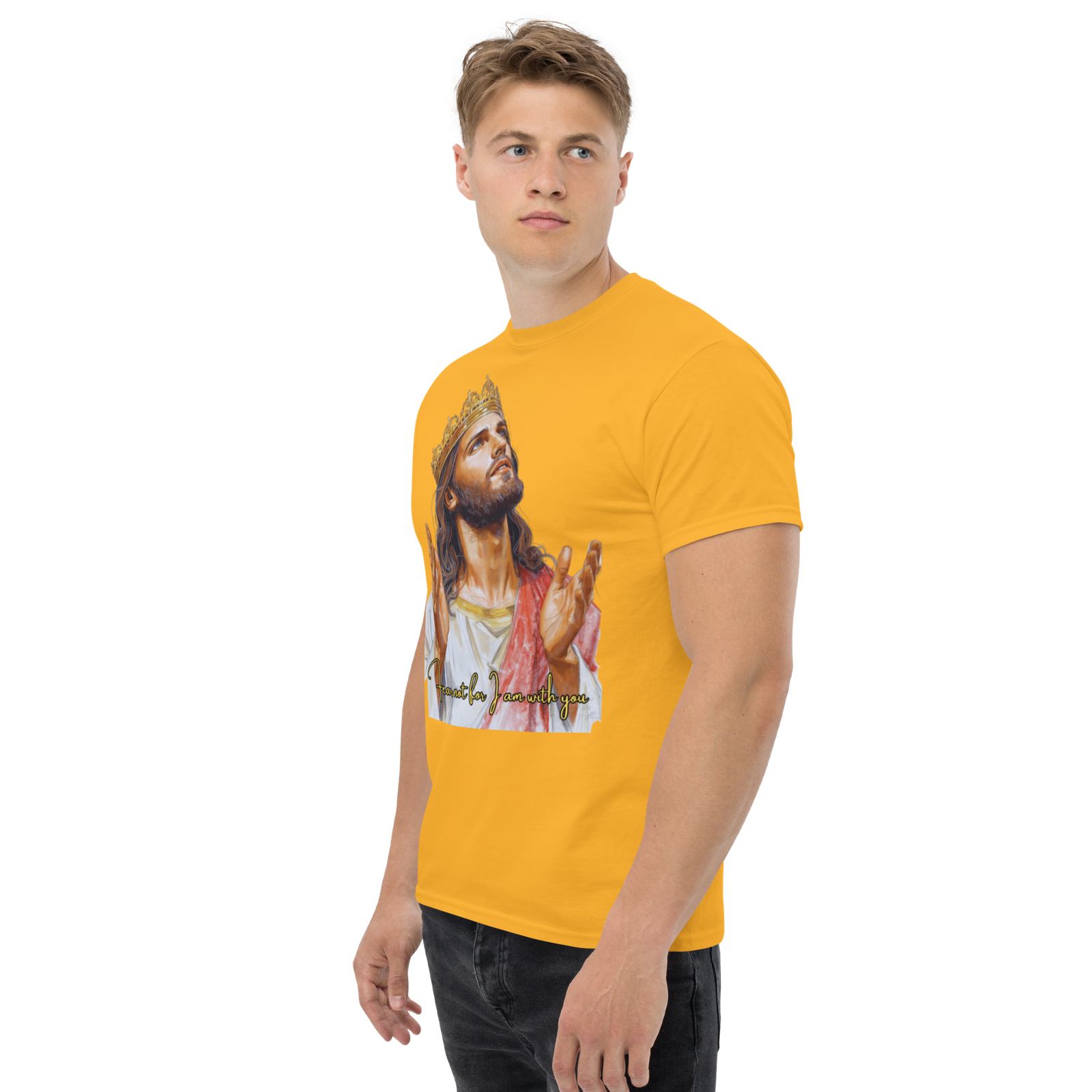Rowdy Boy "Fear Not For I Am With You" (Jesus) Unisex Classic Tee - Image 107