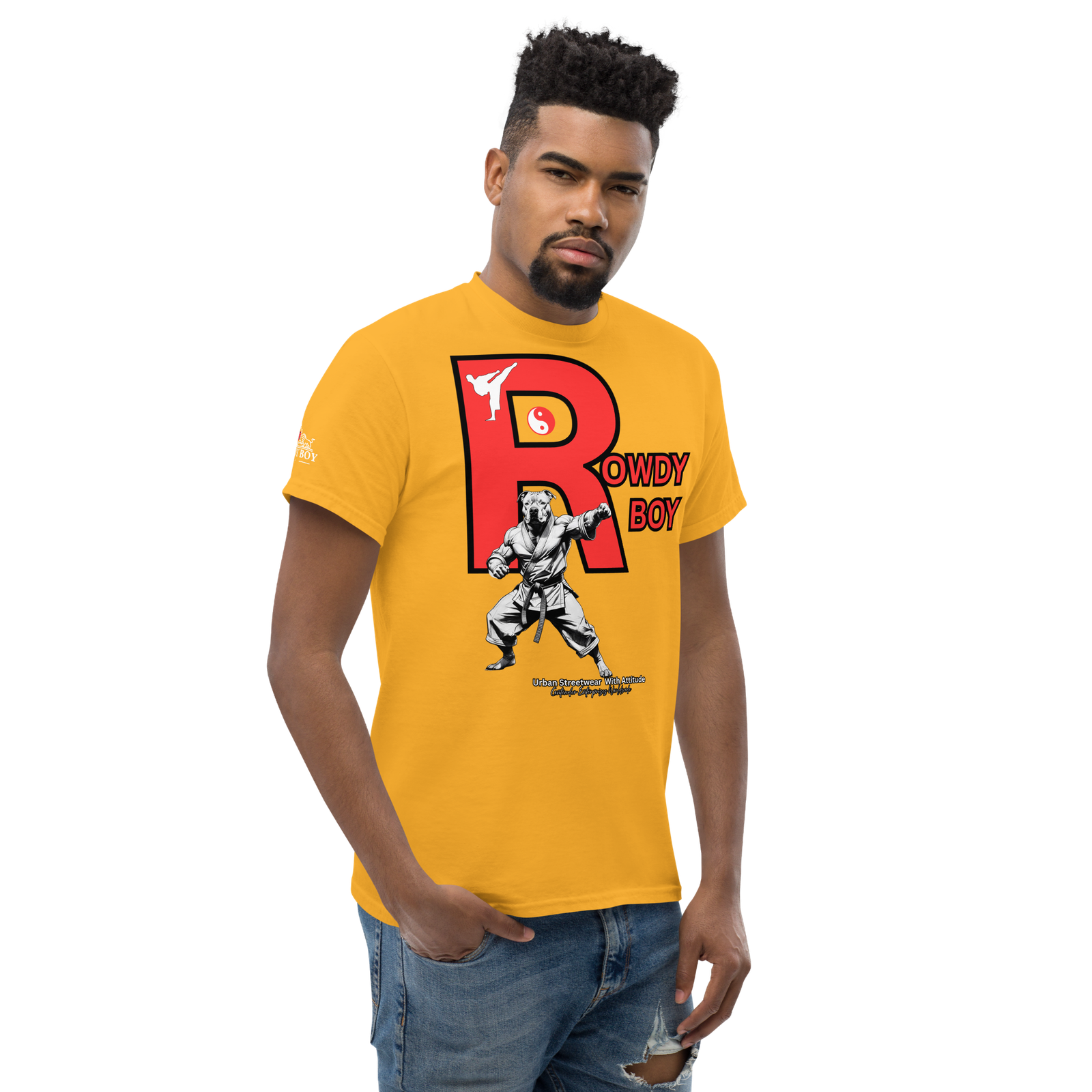 Rowdy Boy "Karate Pit Bull" Unisex Classic Tee - Image 166
