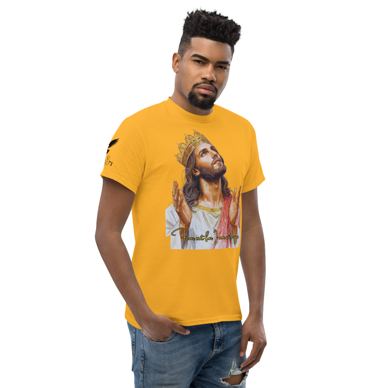 Rowdy Boy "Fear Not For I Am With You" (Jesus) Unisex Classic Tee - Image 114