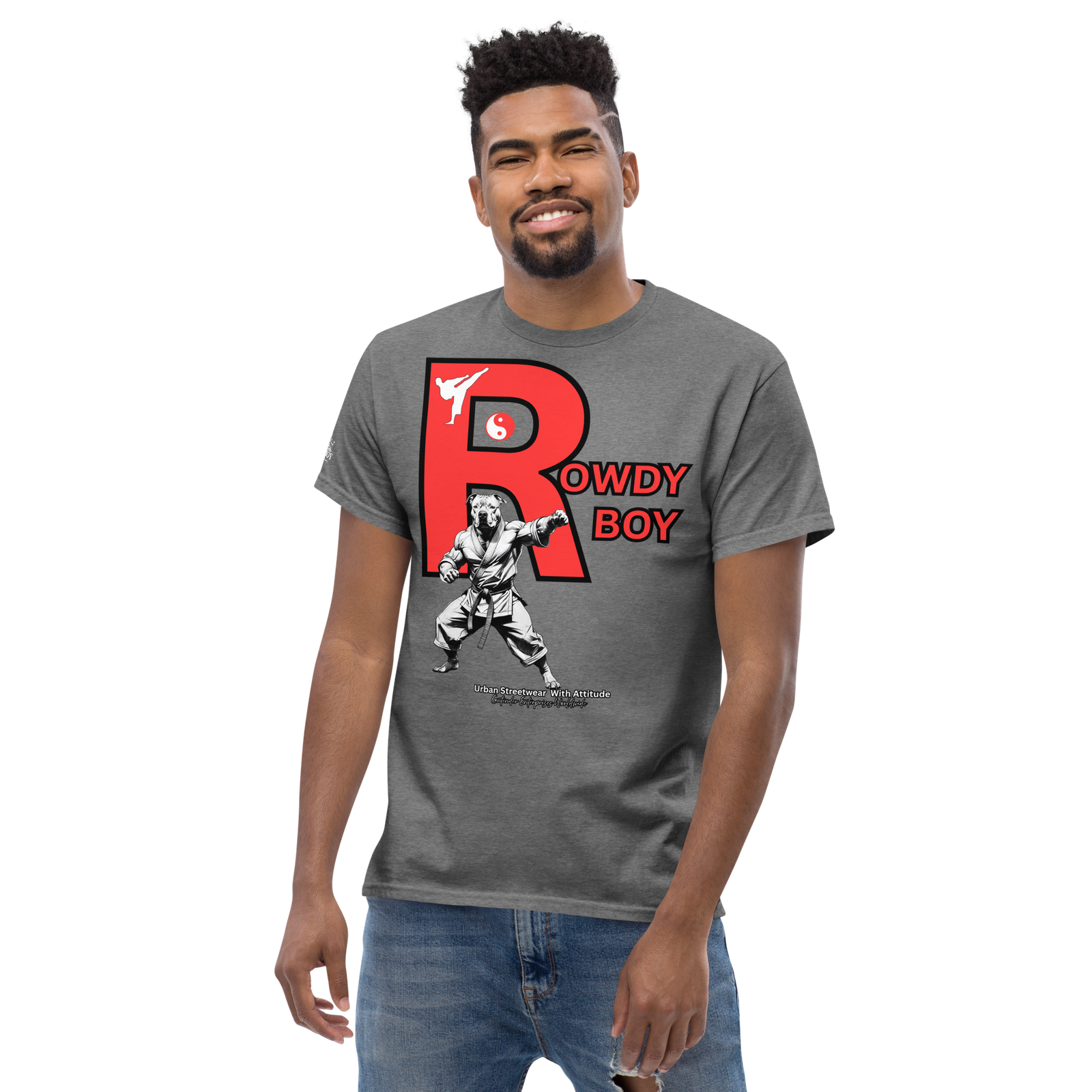 Rowdy Boy "Karate Pit Bull" Unisex Classic Tee - Image 150