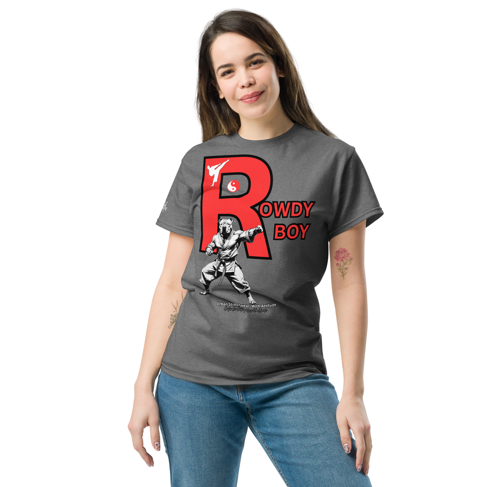 Rowdy Boy "Karate Pit Bull" Unisex Classic Tee - Image 143