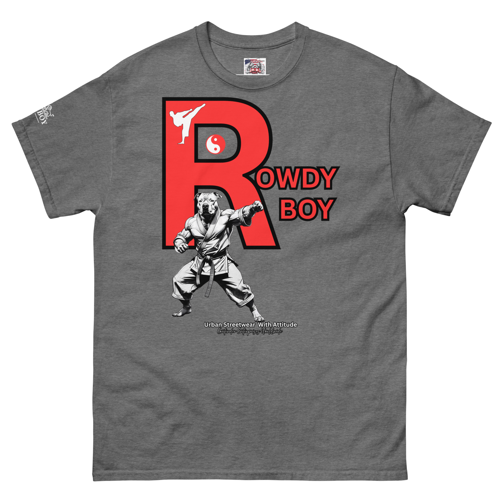 Rowdy Boy "Karate Pit Bull" Unisex Classic Tee - Image 215