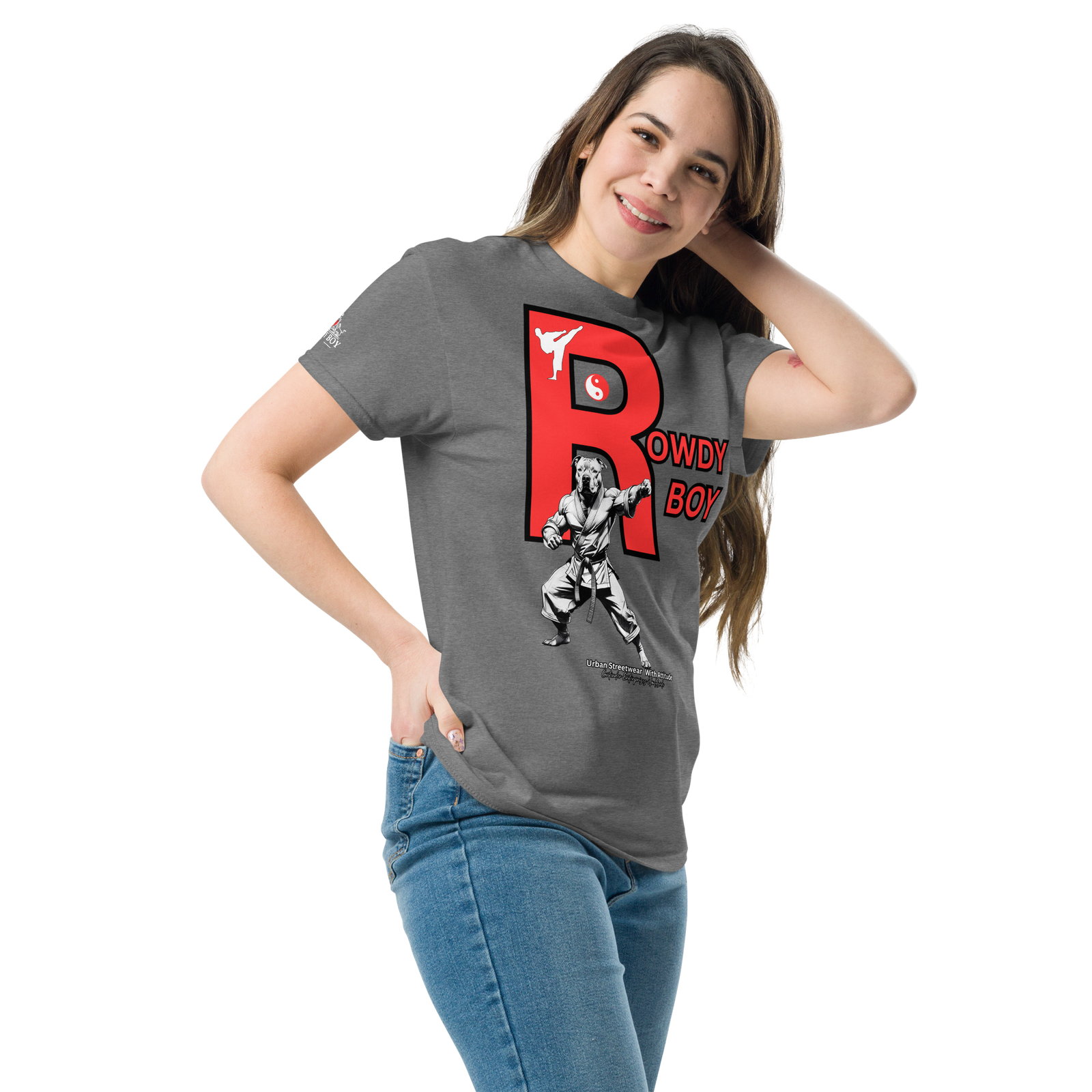 Rowdy Boy "Karate Pit Bull" Unisex Classic Tee - Image 142
